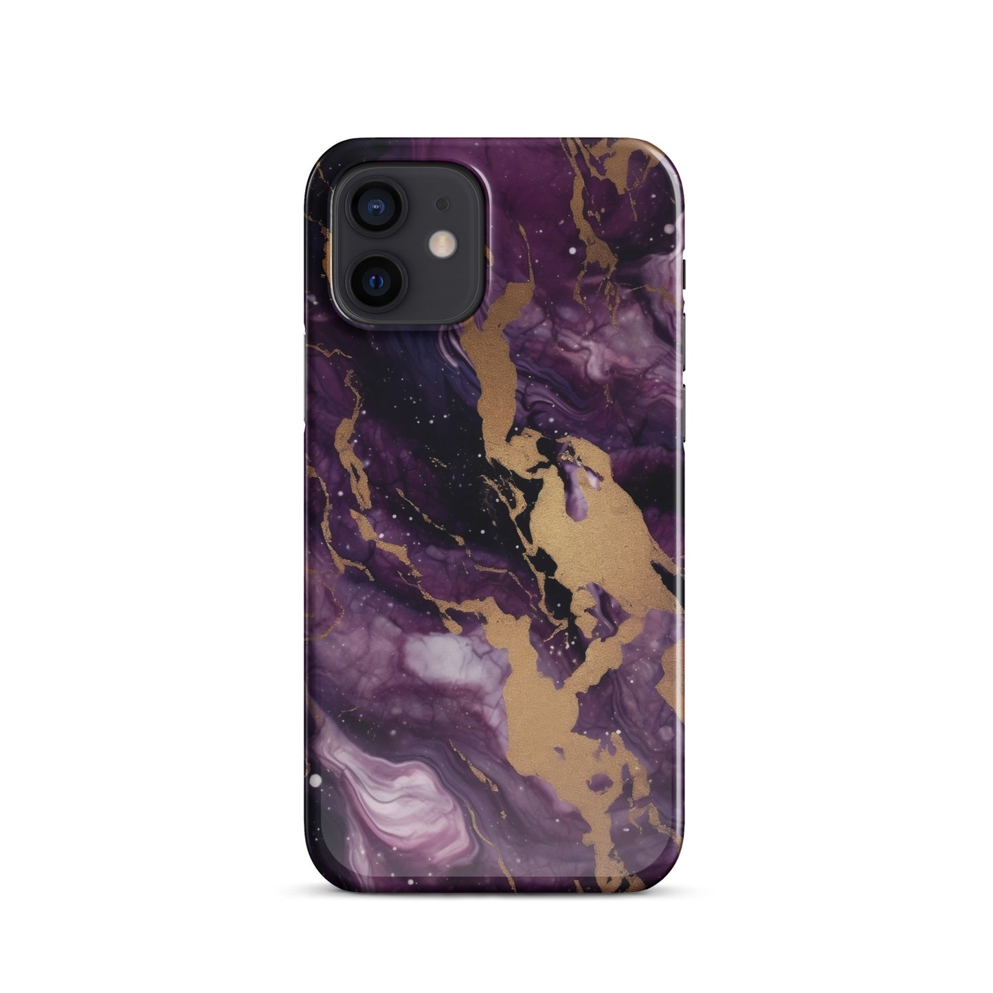 Eclipse | Black Purple & Gold Marble iPhone Case