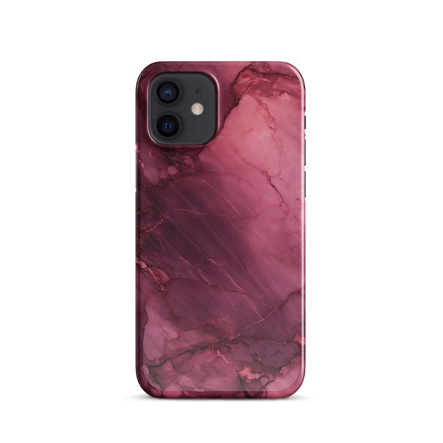 Bordeaux Pink | Dark Pink Marble iPhone Case