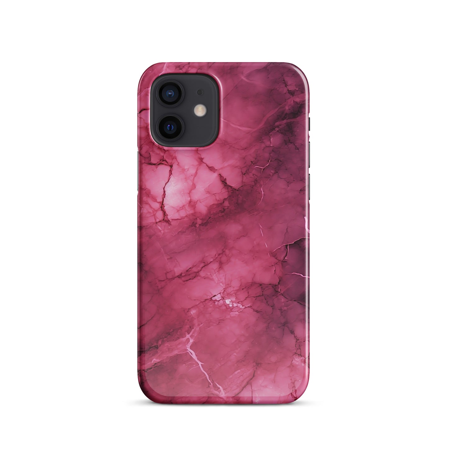 Noir Pink | Dark Pink Marble Design iPhone Case