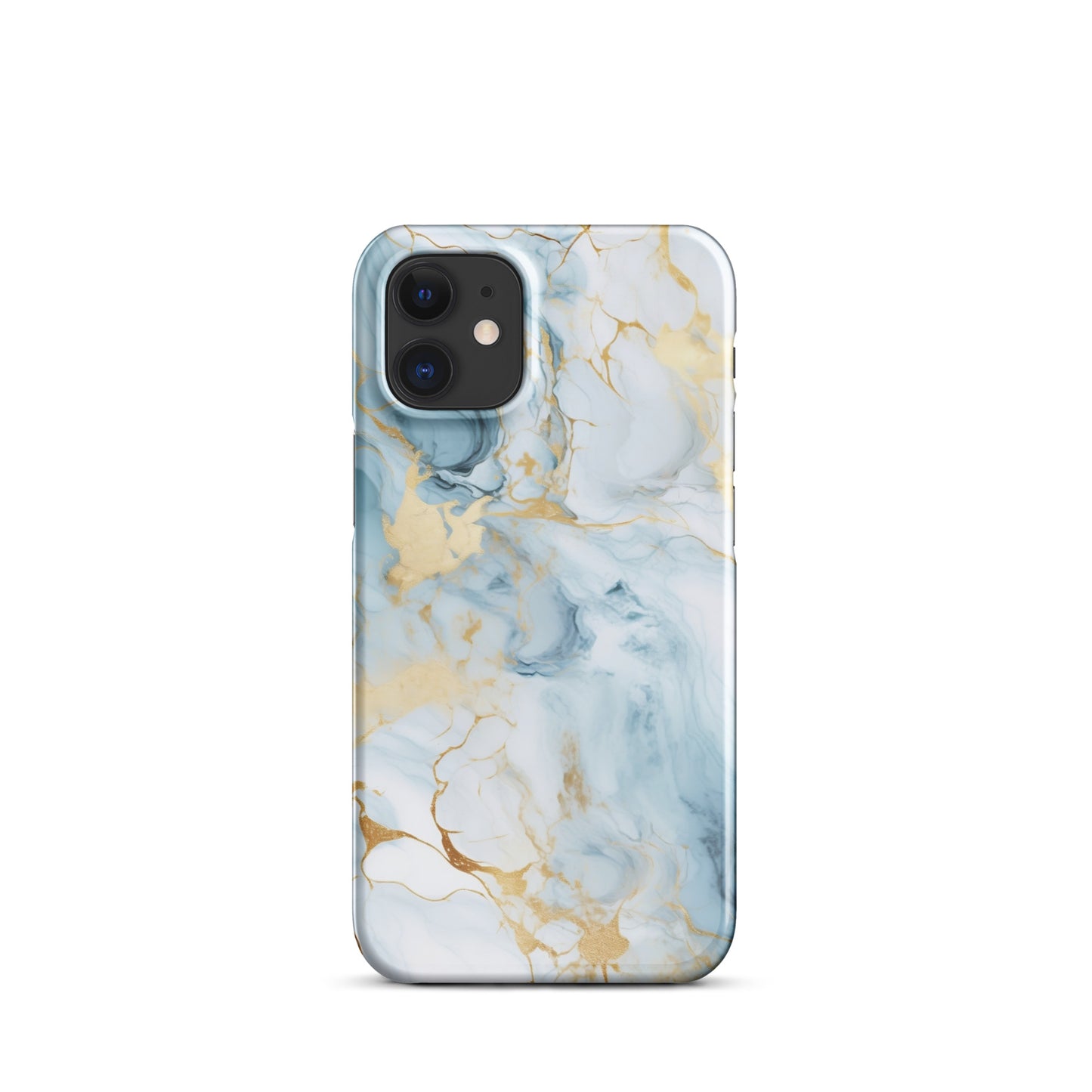 Angel Mist | White & Light Blue Gold Marble iPhone Case