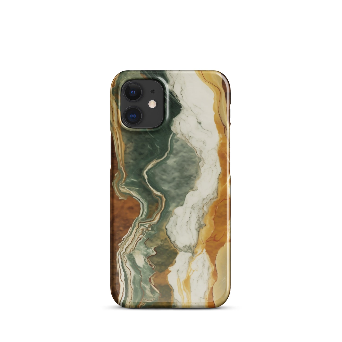 Geode Scale | Amber & Green Marble iPhone Case