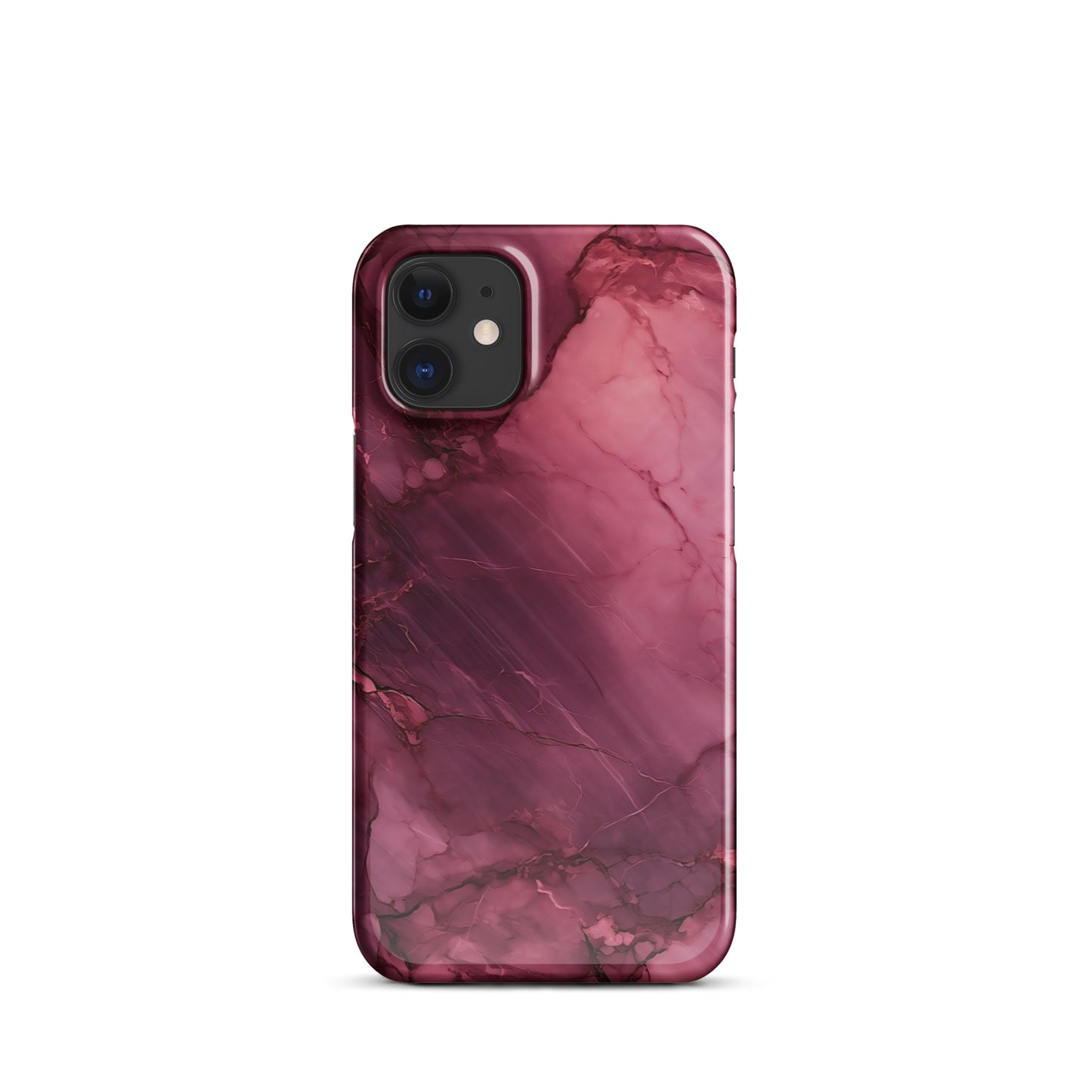Bordeaux Pink | Dark Pink Marble iPhone Case