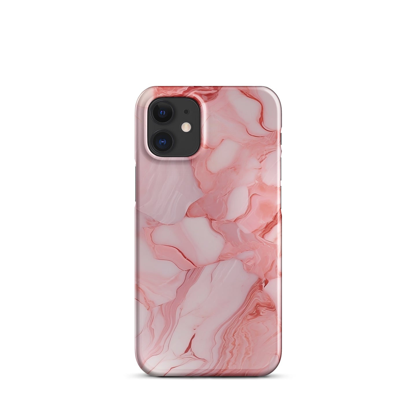 Coral Whispers | Pink & Coral Marble Design iPhone Case