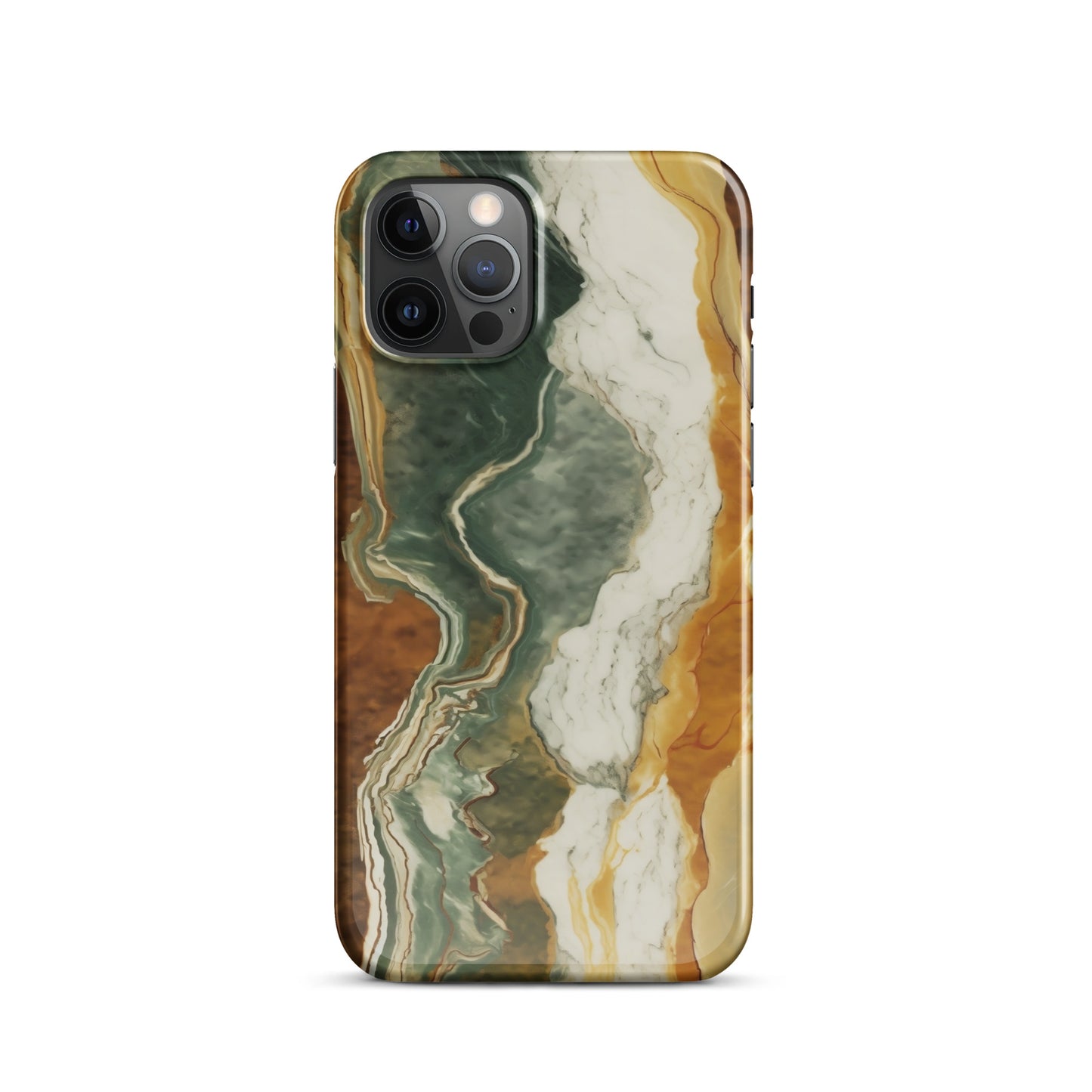 Geode Scale | Amber & Green Marble iPhone Case