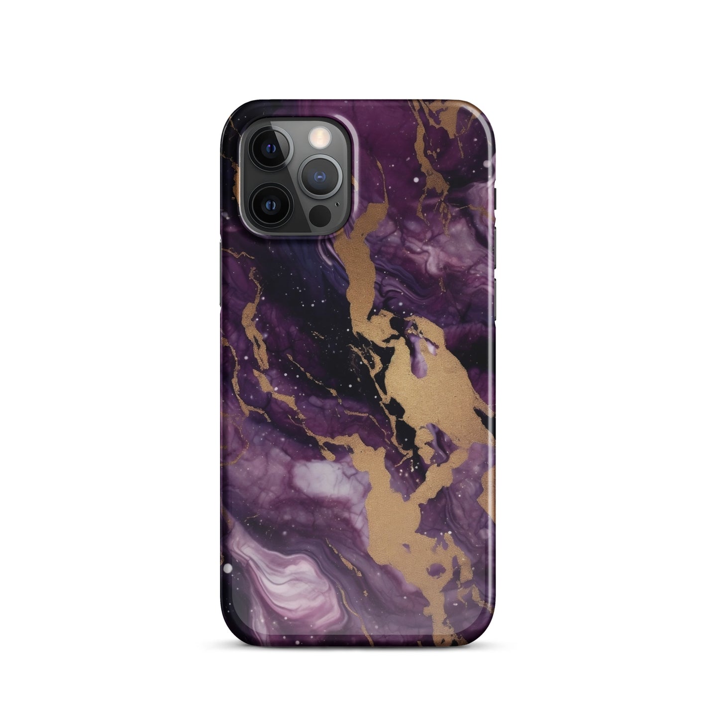 Eclipse | Black Purple & Gold Marble iPhone Case