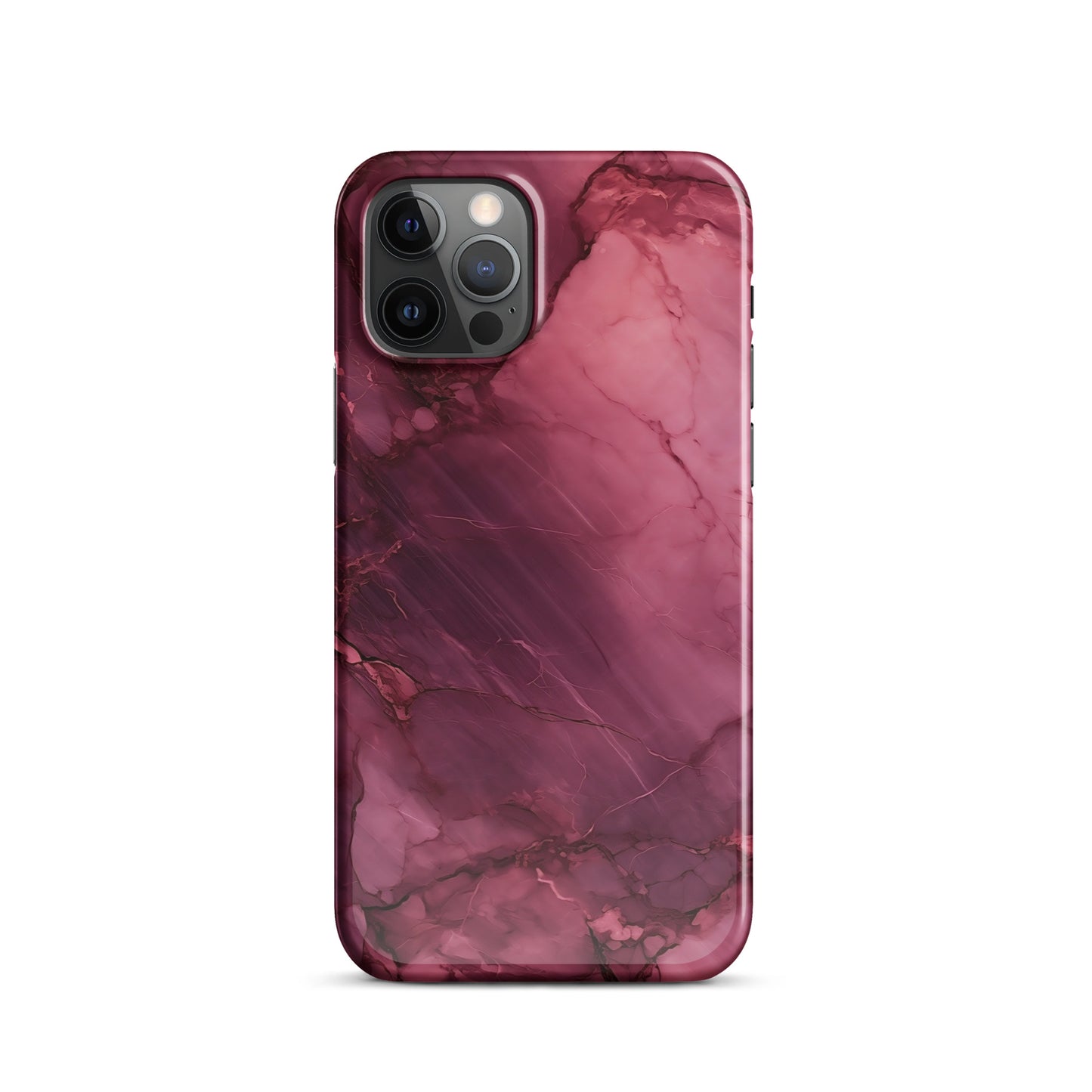 Bordeaux Pink | Dark Pink Marble iPhone Case