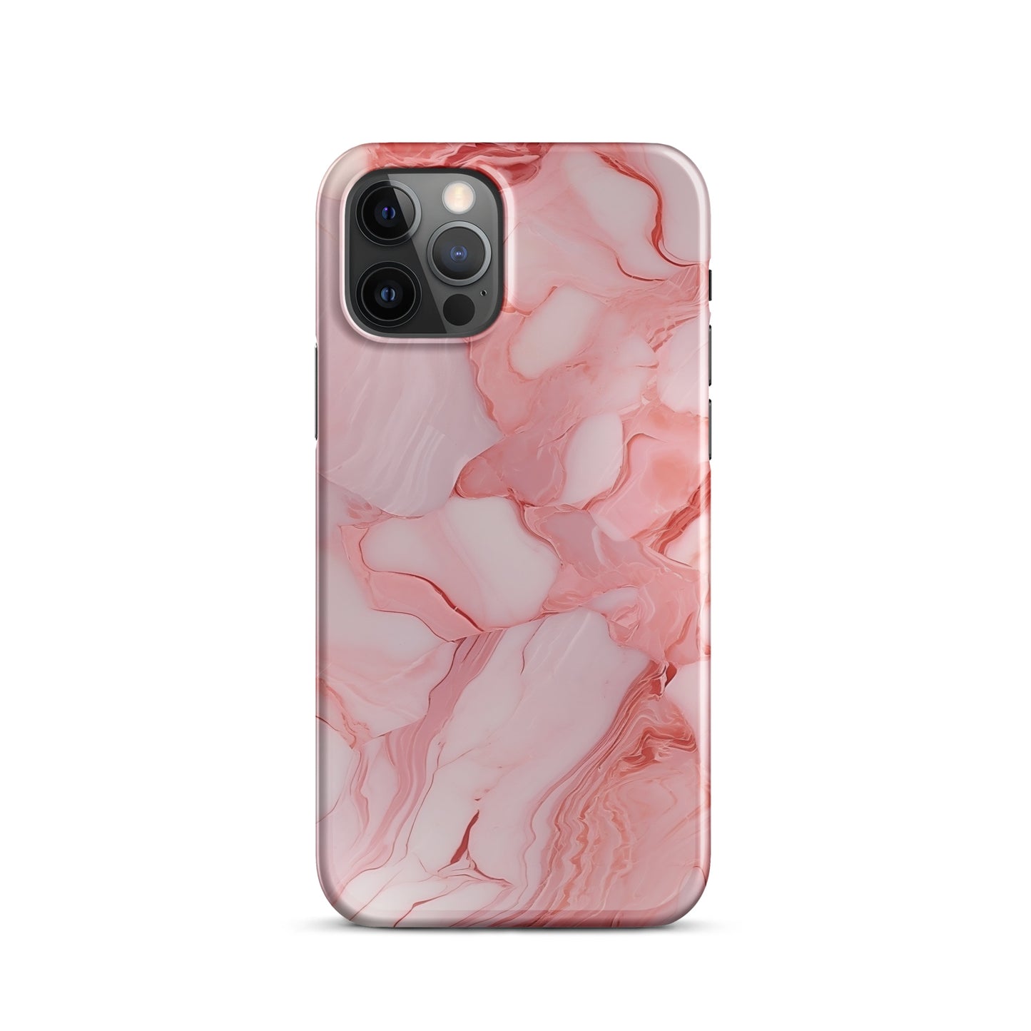 Coral Whispers | Pink & Coral Marble Design iPhone Case