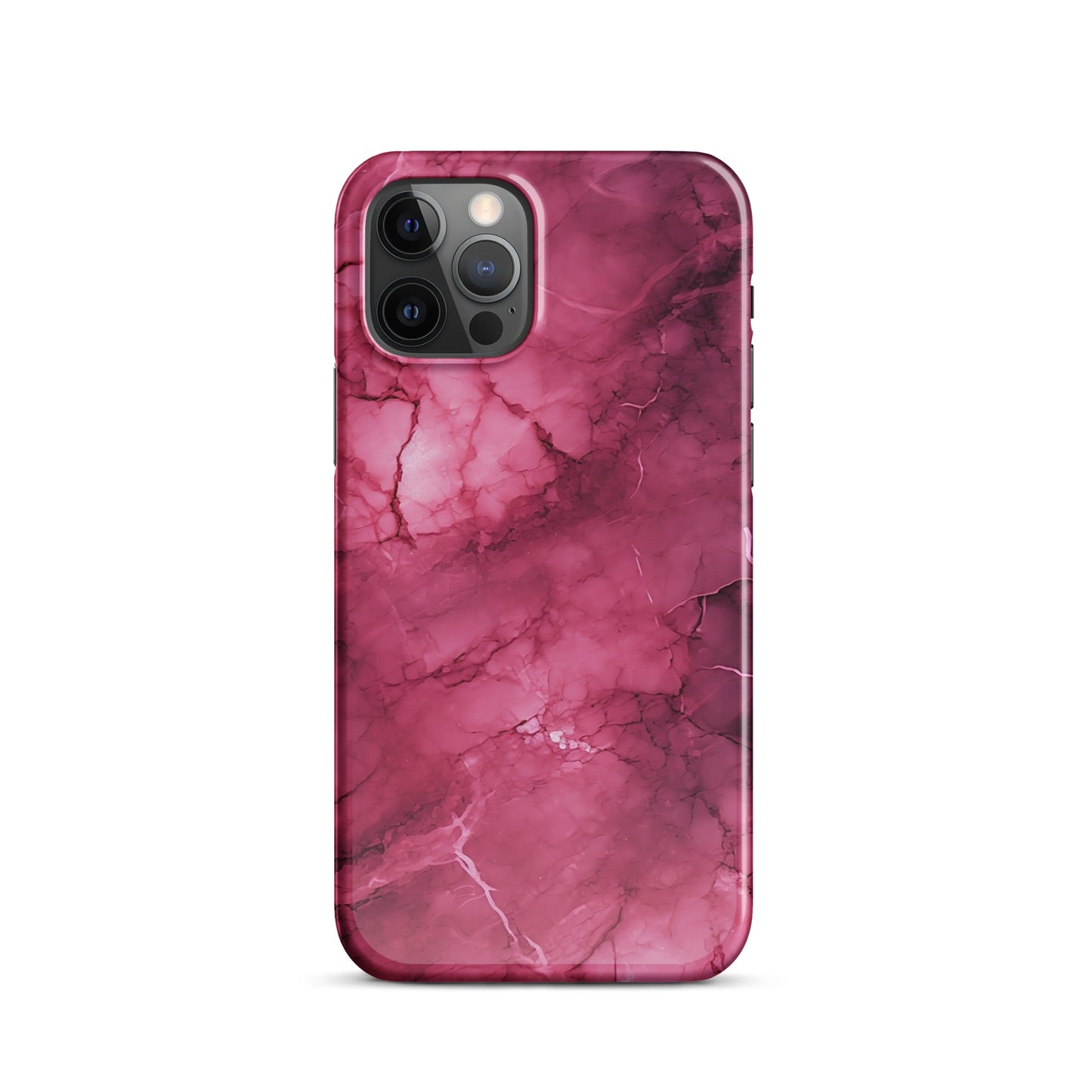 Noir Pink | Dark Pink Marble Design iPhone Case