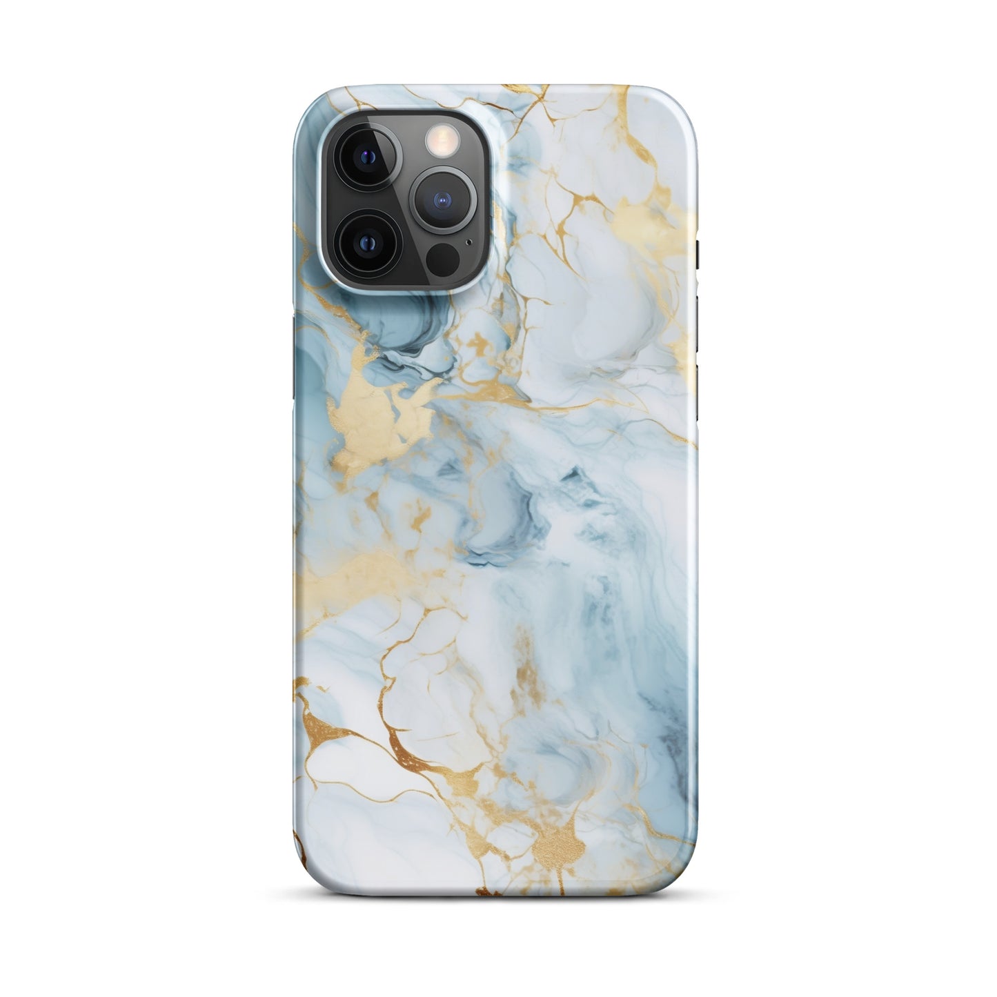 Angel Mist | White & Light Blue Gold Marble iPhone Case