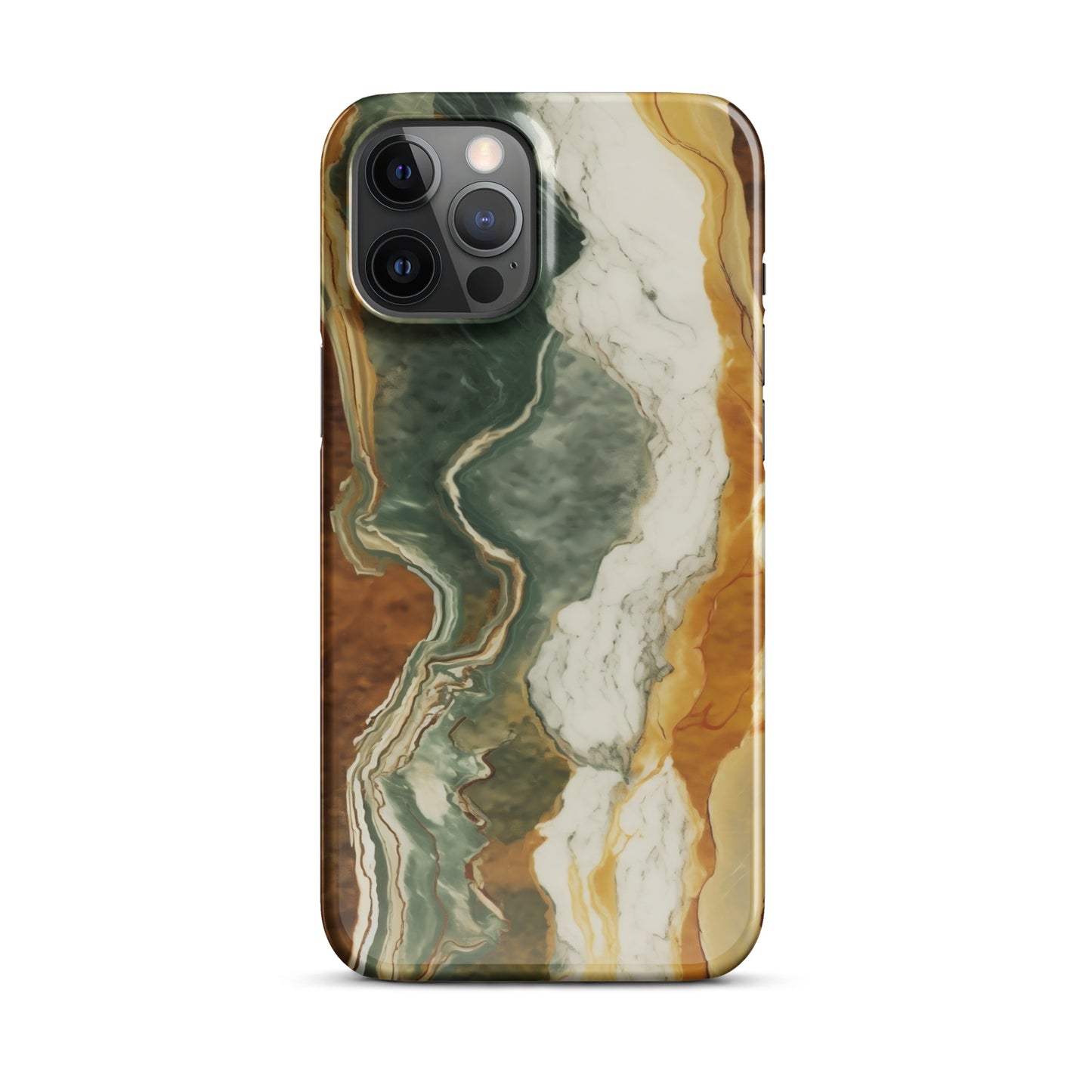 Geode Scale | Amber & Green Marble iPhone Case