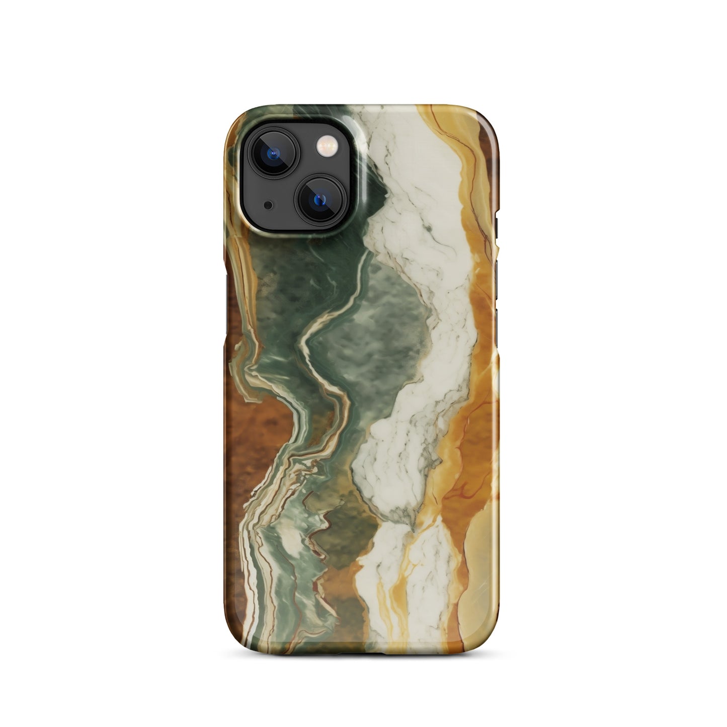 Geode Scale | Amber & Green Marble iPhone Case