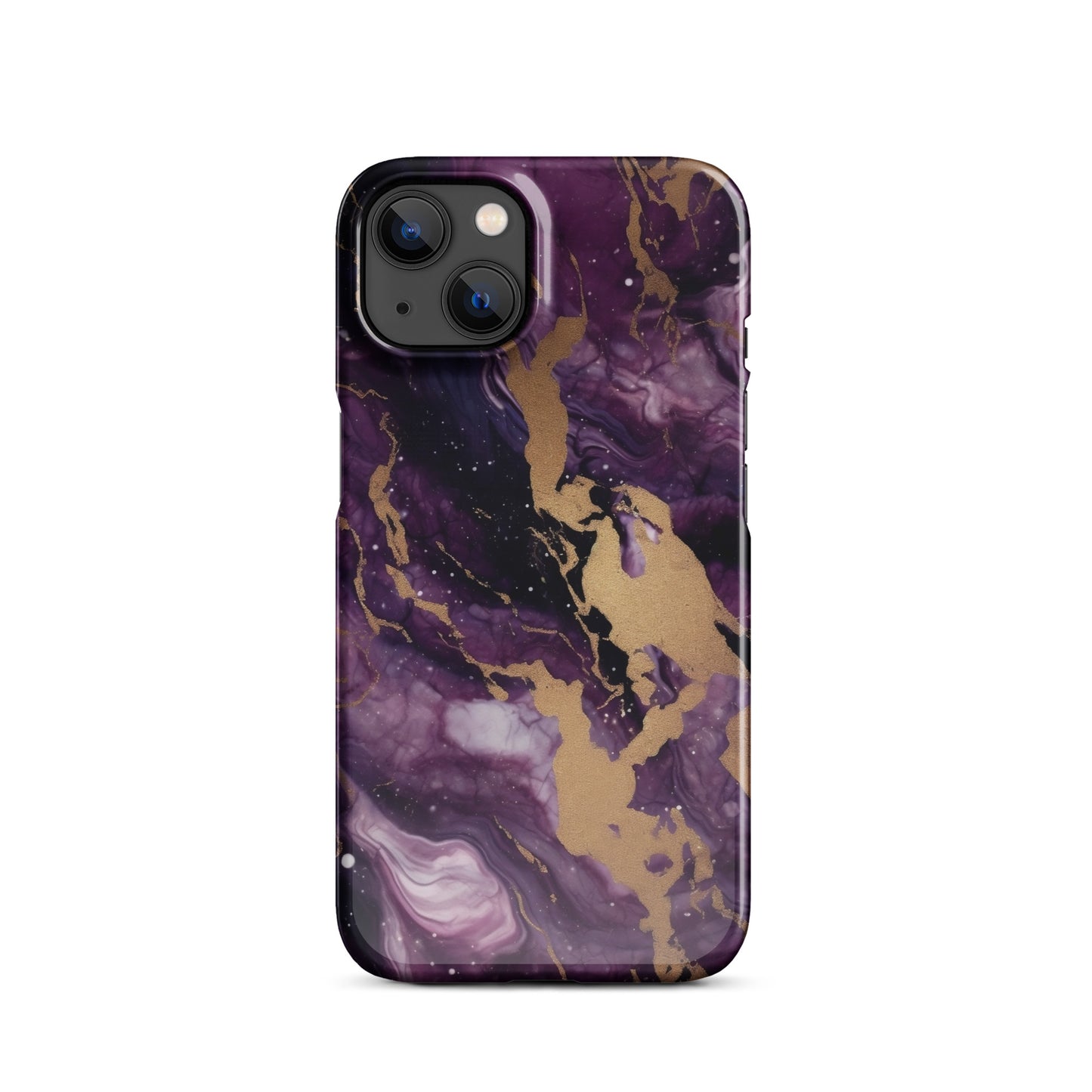 Eclipse | Black Purple & Gold Marble iPhone Case