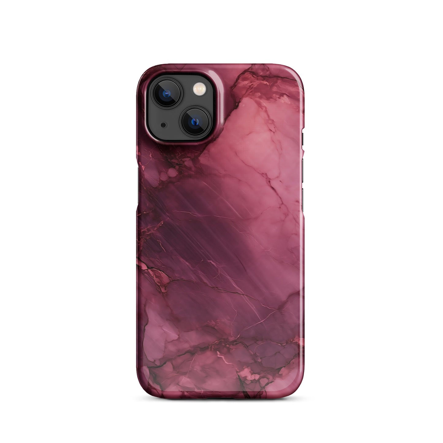 Bordeaux Pink | Dark Pink Marble iPhone Case