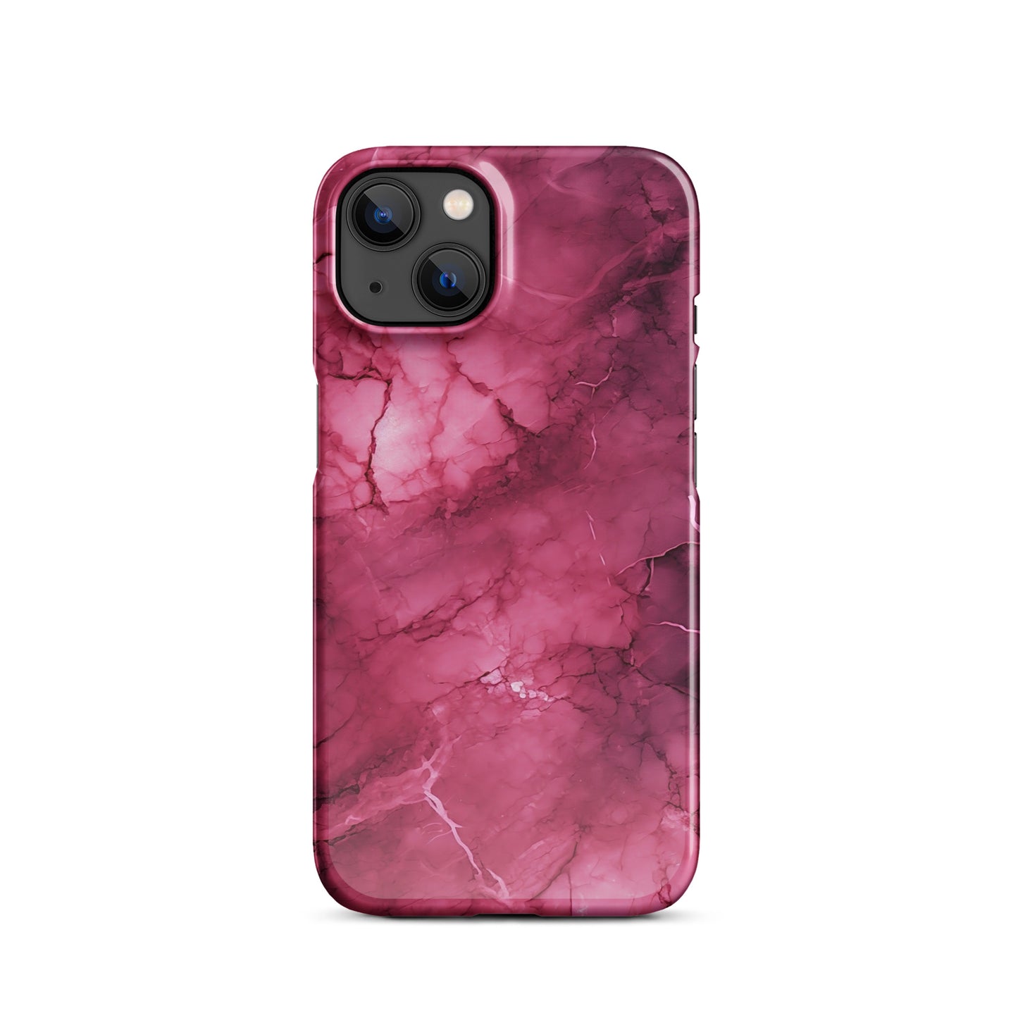Noir Pink | Dark Pink Marble Design iPhone Case
