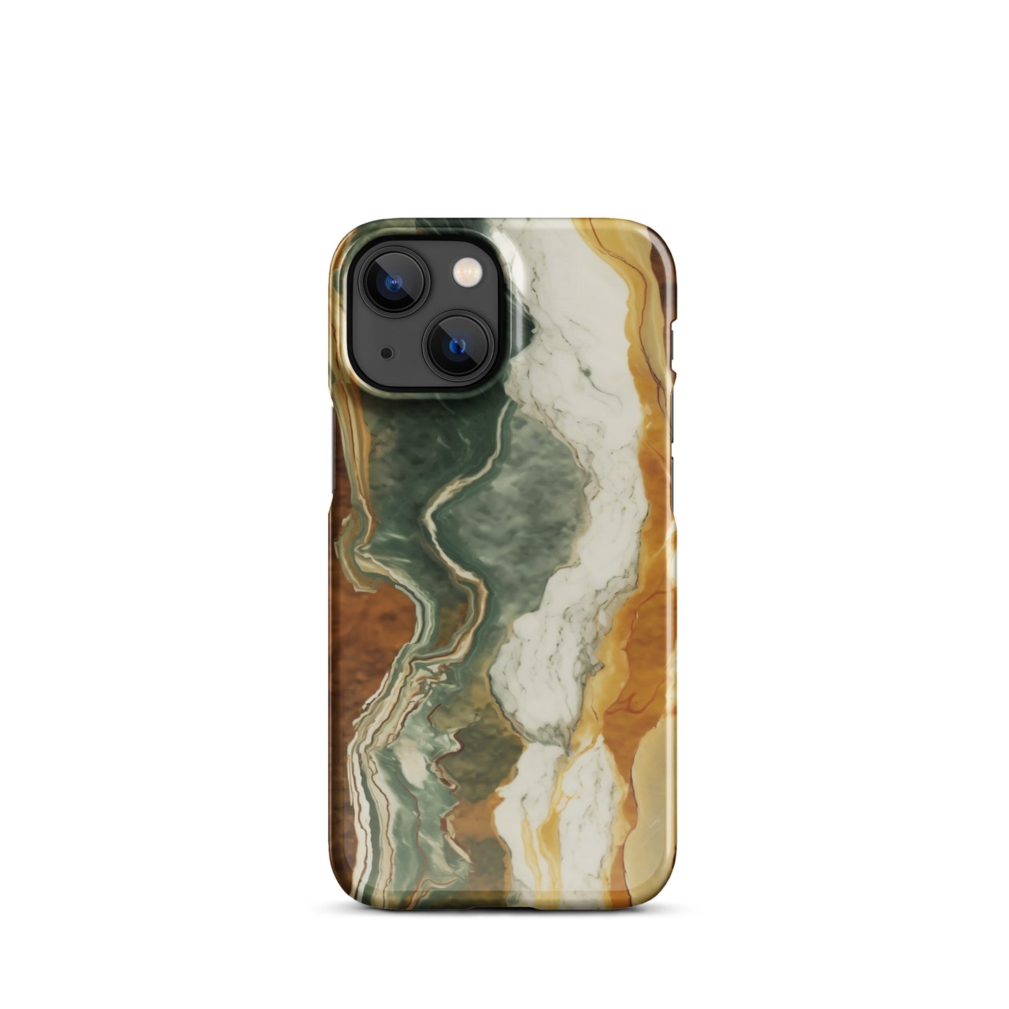 Geode Scale | Amber & Green Marble iPhone Case