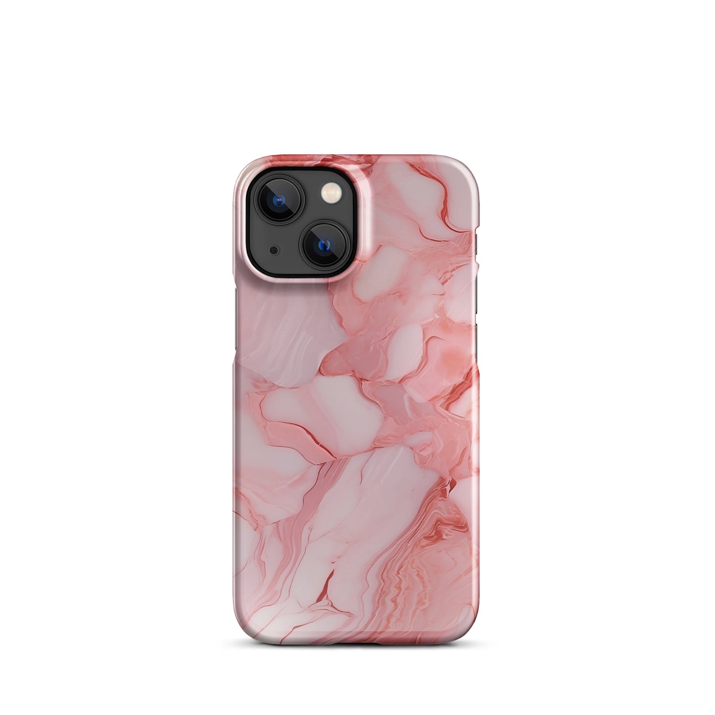 Coral Whispers | Pink & Coral Marble Design iPhone Case