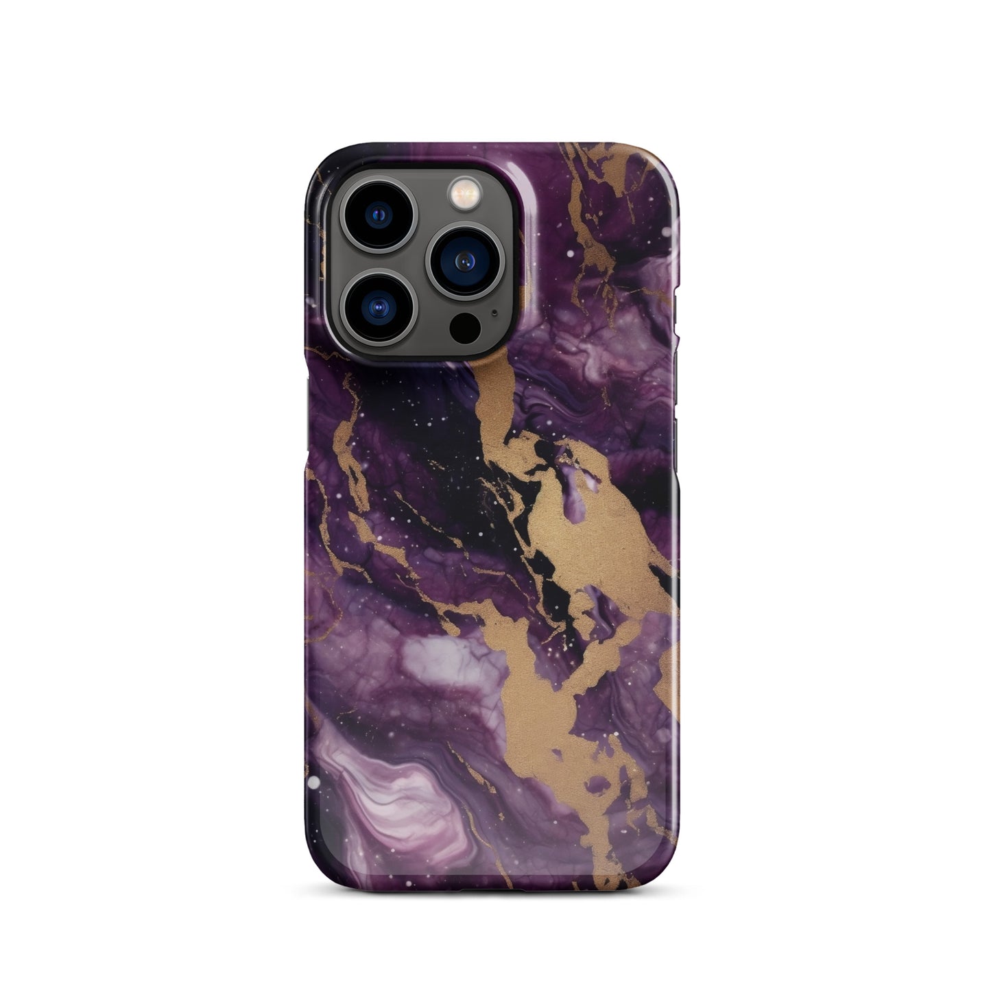 Eclipse | Black Purple & Gold Marble iPhone Case