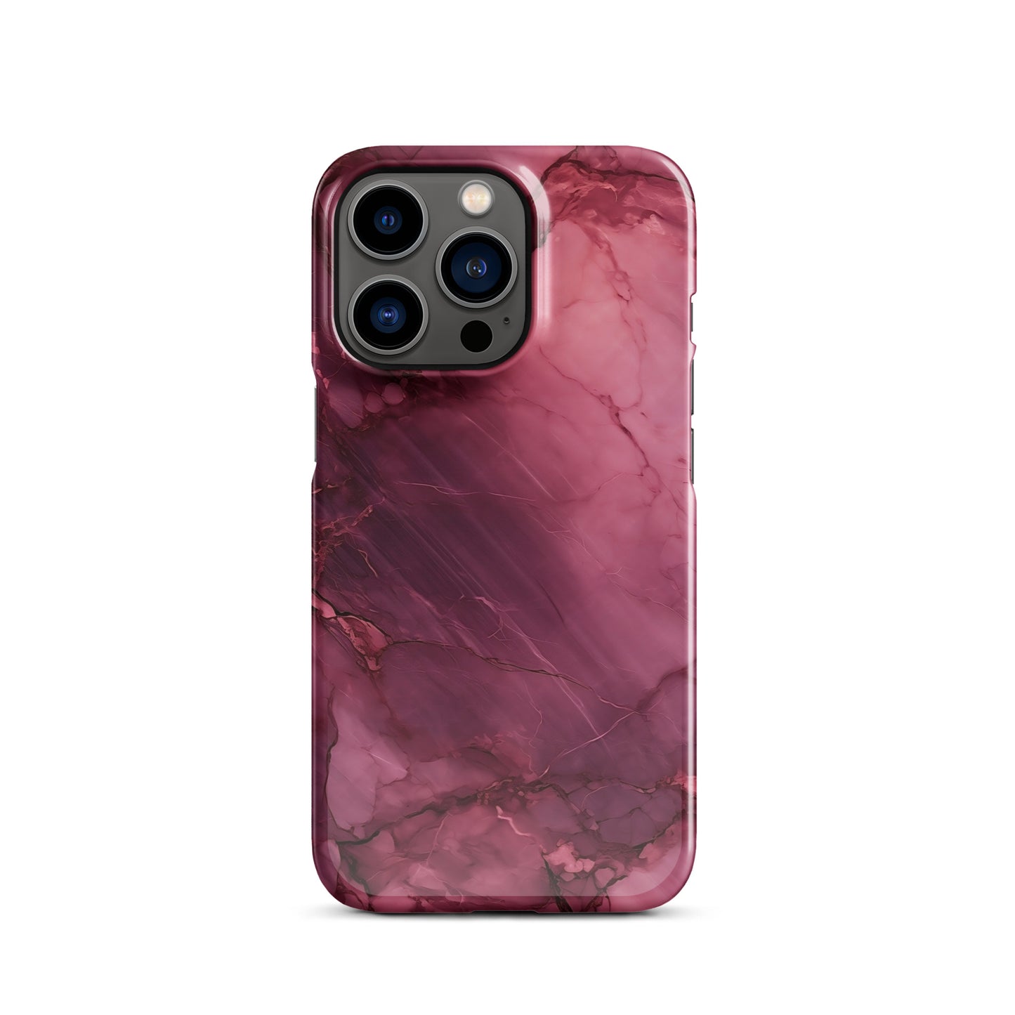 Bordeaux Pink | Dark Pink Marble iPhone Case