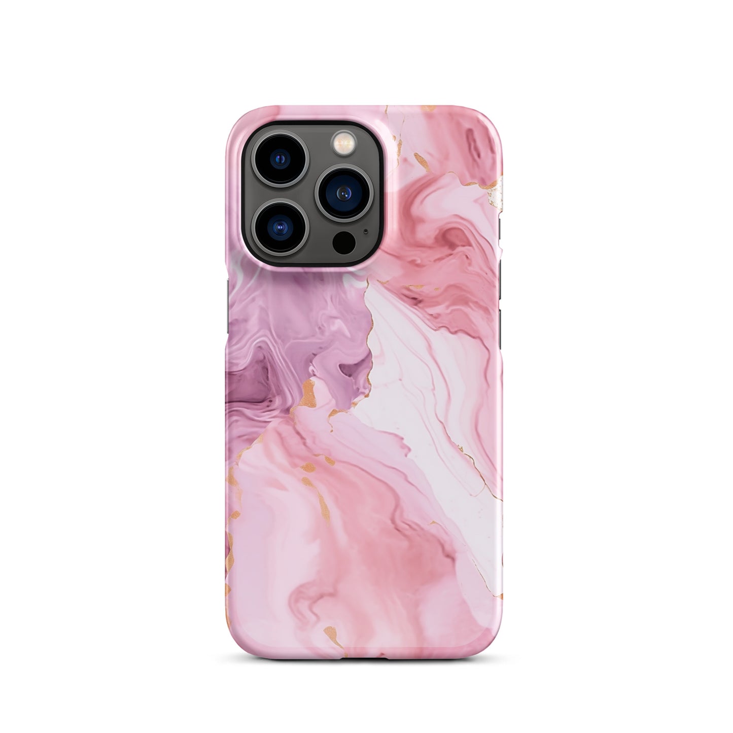 Petal Veins | Pink Marble Color Design iPhone Case