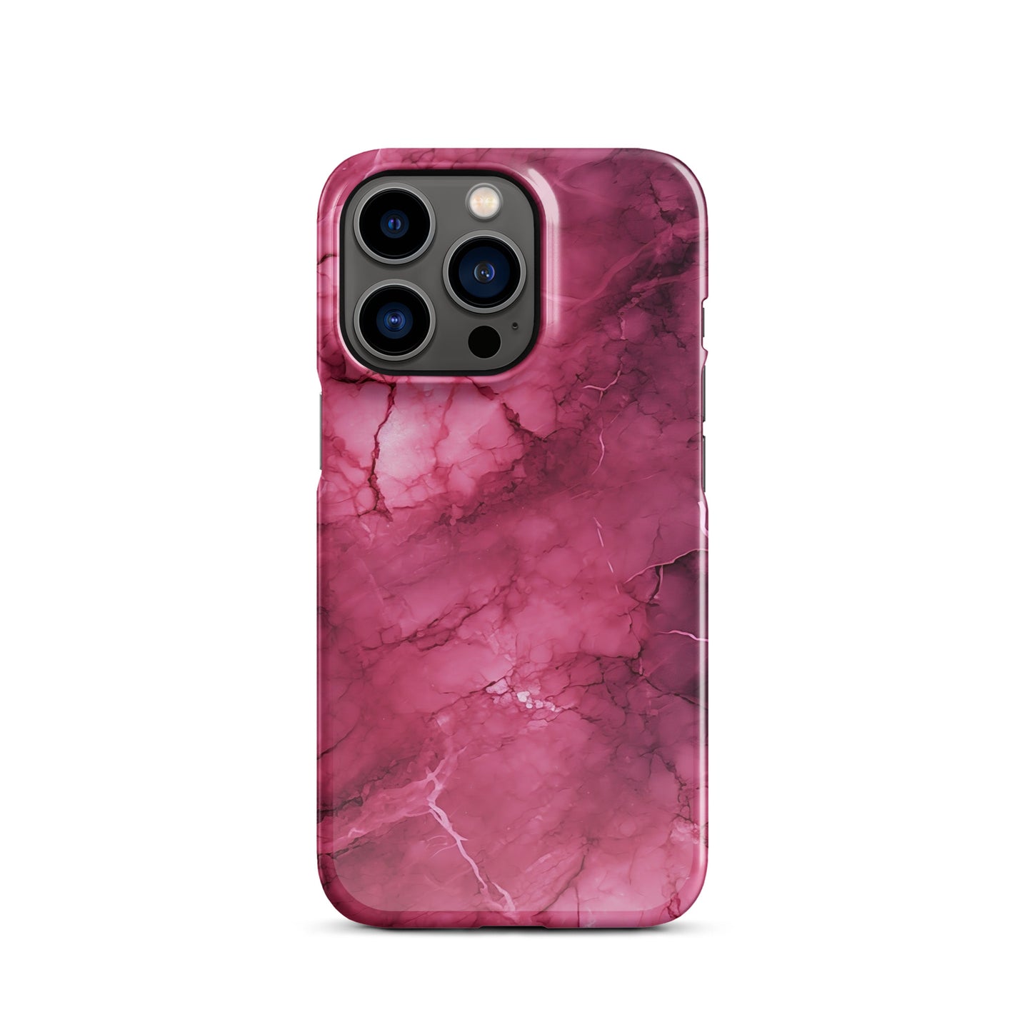 Noir Pink | Dark Pink Marble Design iPhone Case