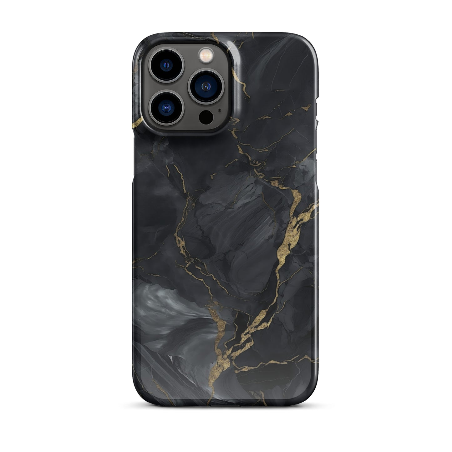 Obsidian Aurum | Black & Gold Marble Design iPhone Case