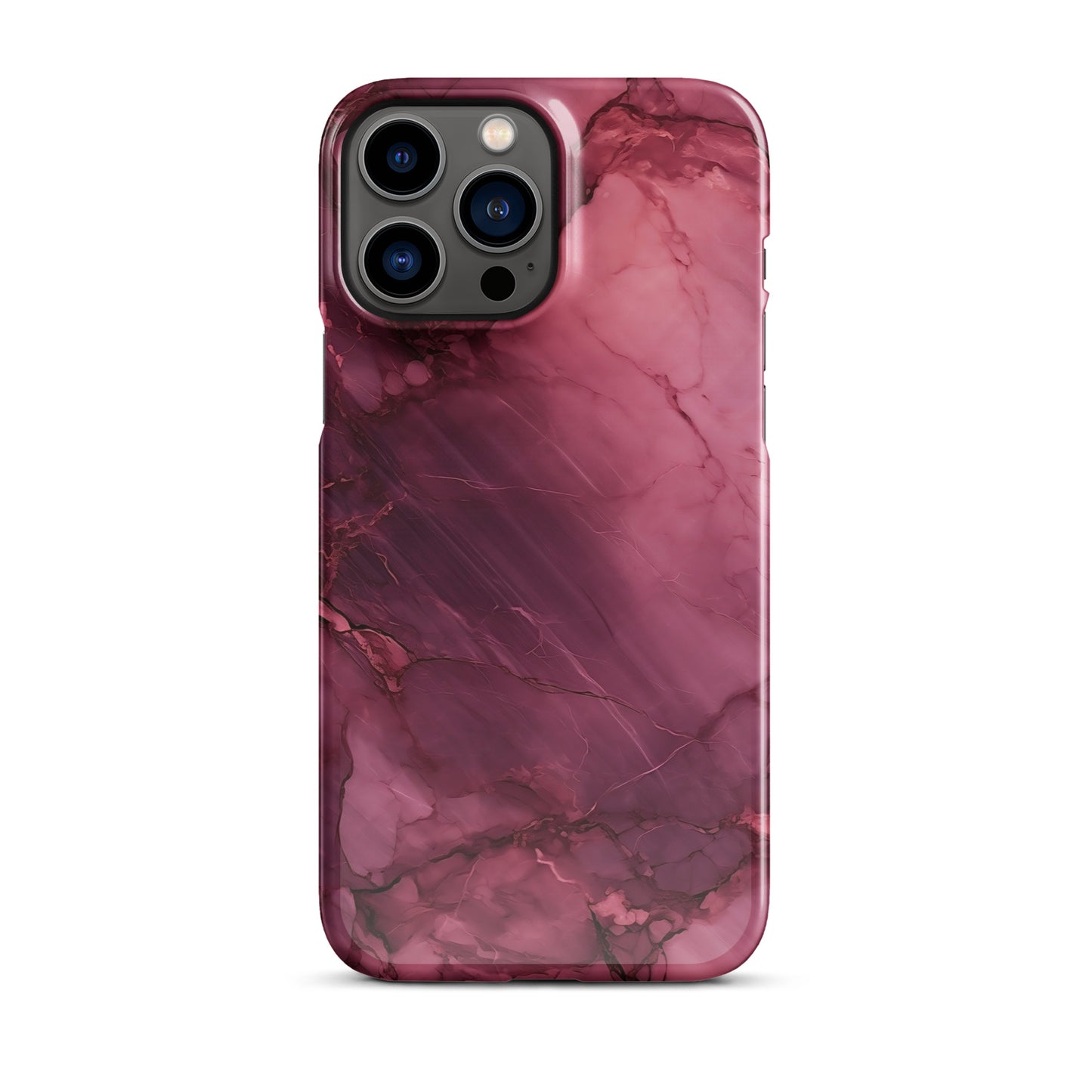 Bordeaux Pink | Dark Pink Marble iPhone Case