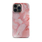 Coral Whispers | Pink & Coral Marble Design iPhone Case