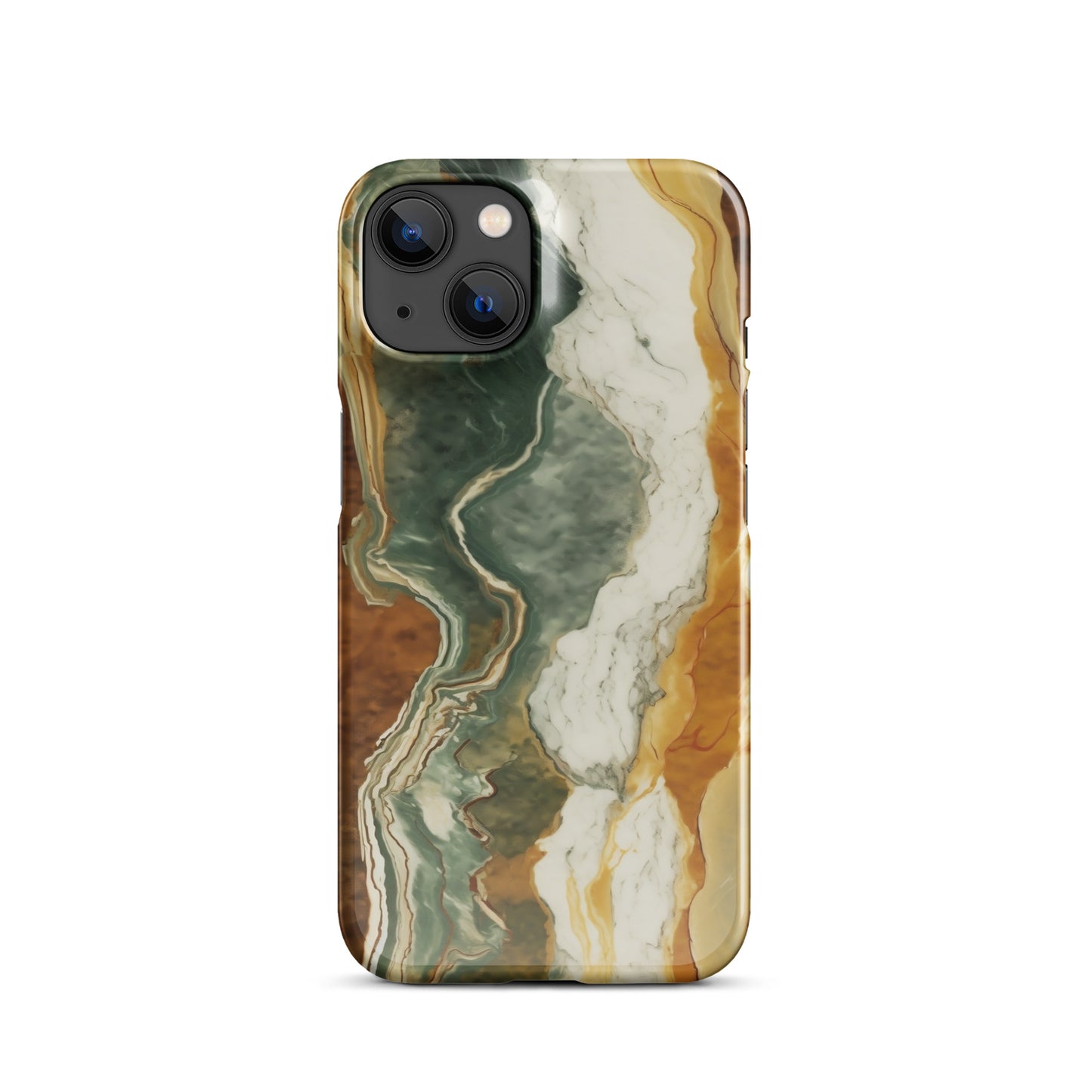 Geode Scale | Amber & Green Marble iPhone Case