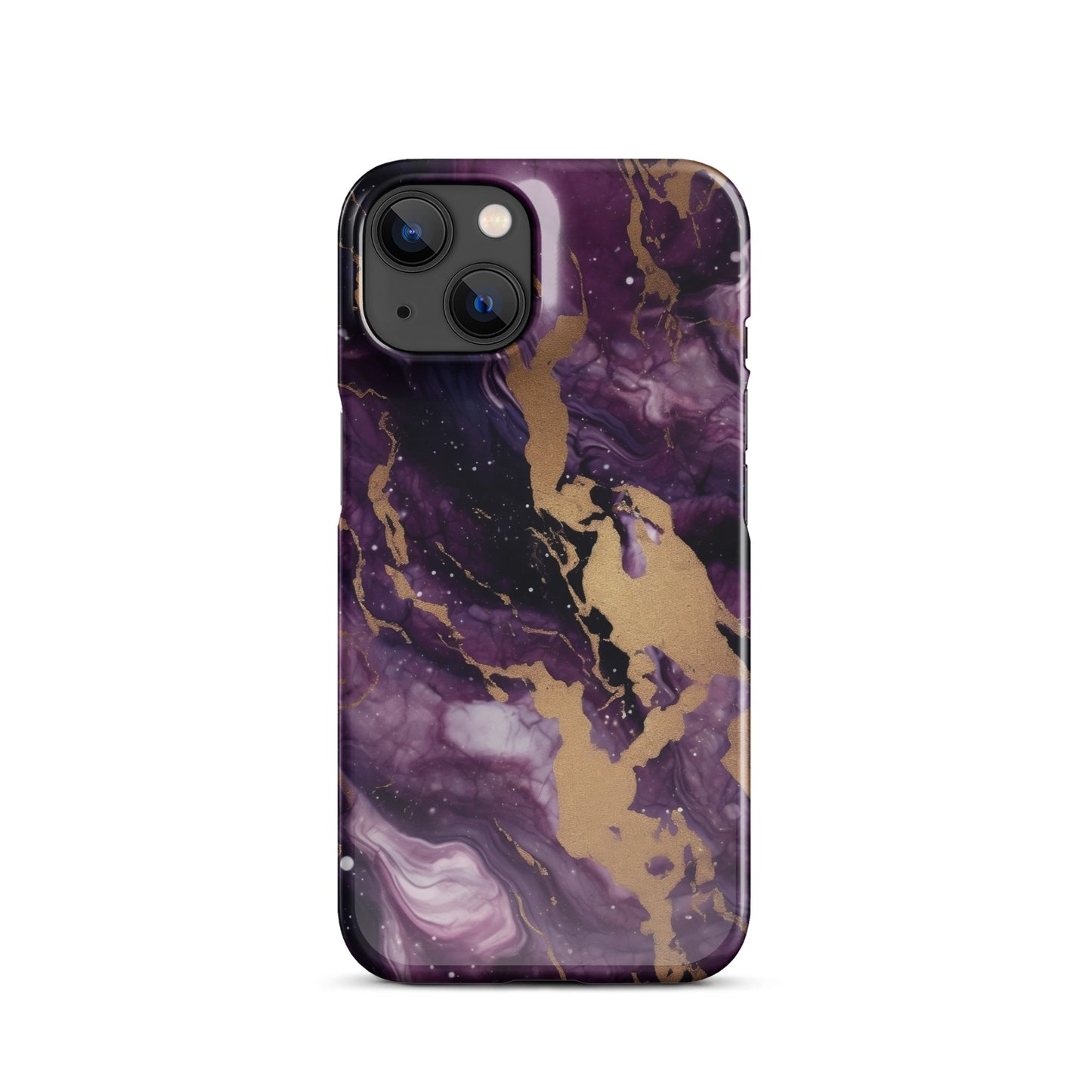 Eclipse | Black Purple & Gold Marble iPhone Case