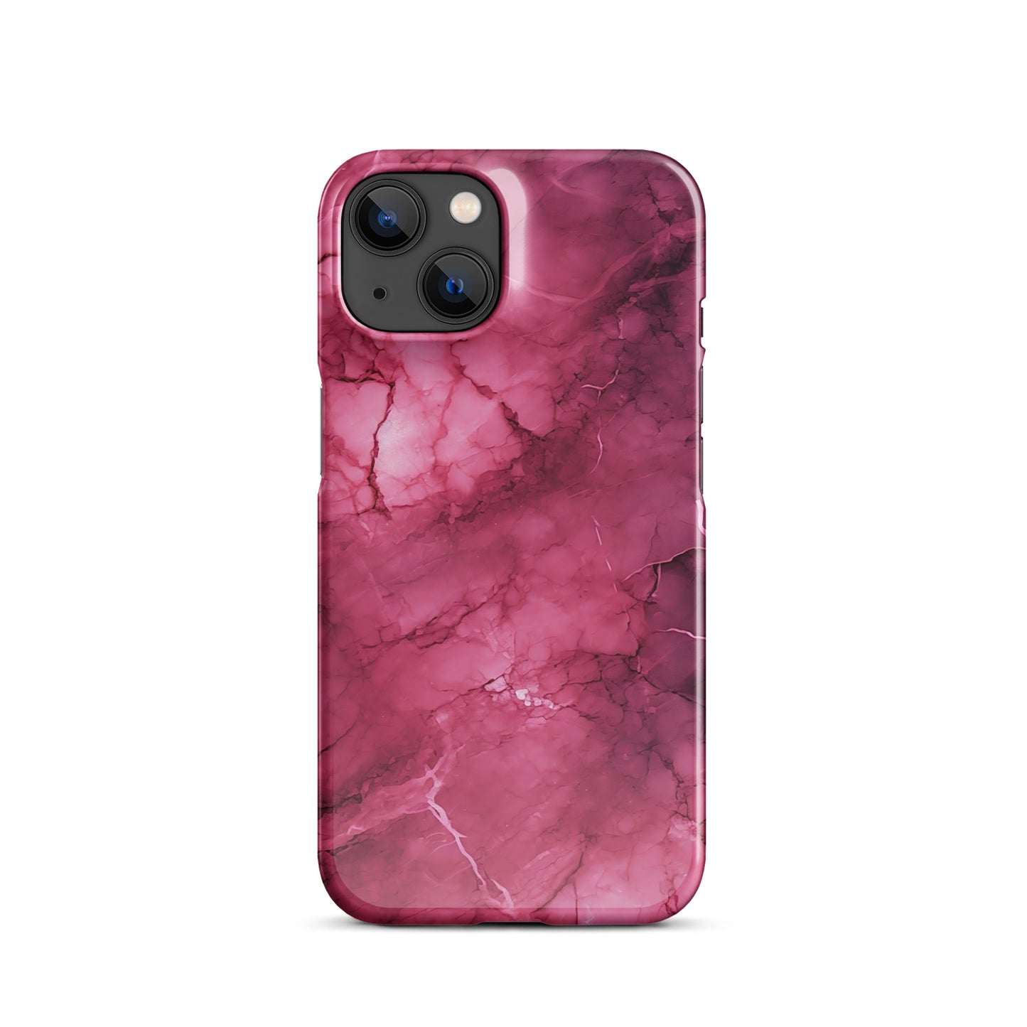 Noir Pink | Dark Pink Marble Design iPhone Case