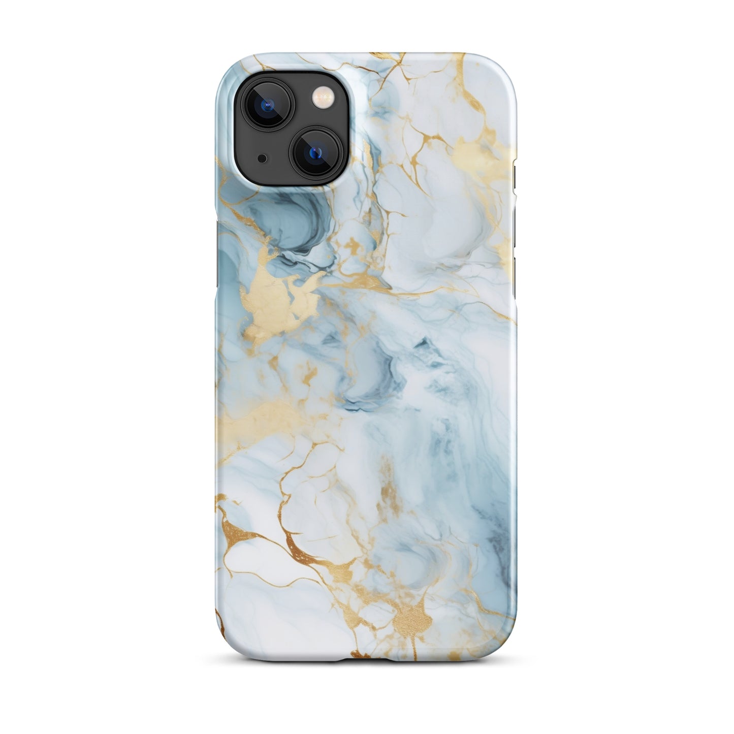 Angel Mist | White & Light Blue Gold Marble iPhone Case