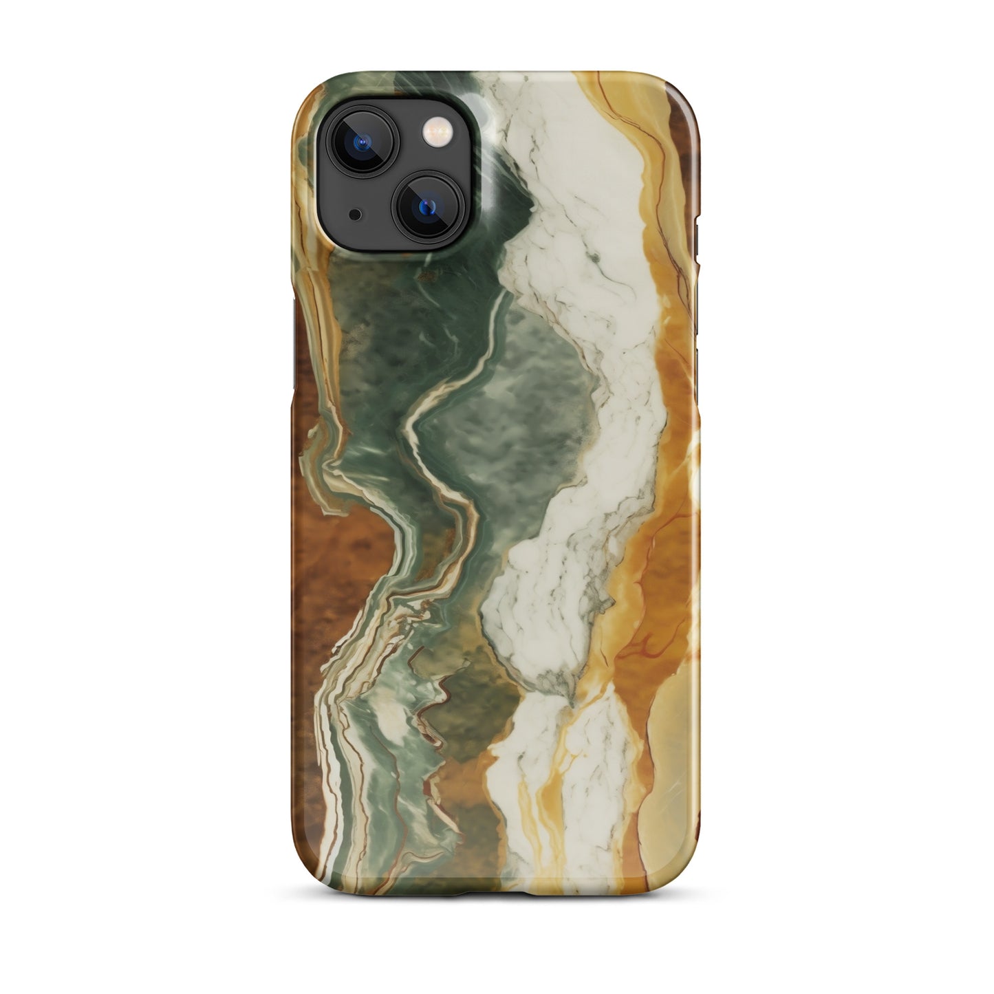 Geode Scale | Amber & Green Marble iPhone Case
