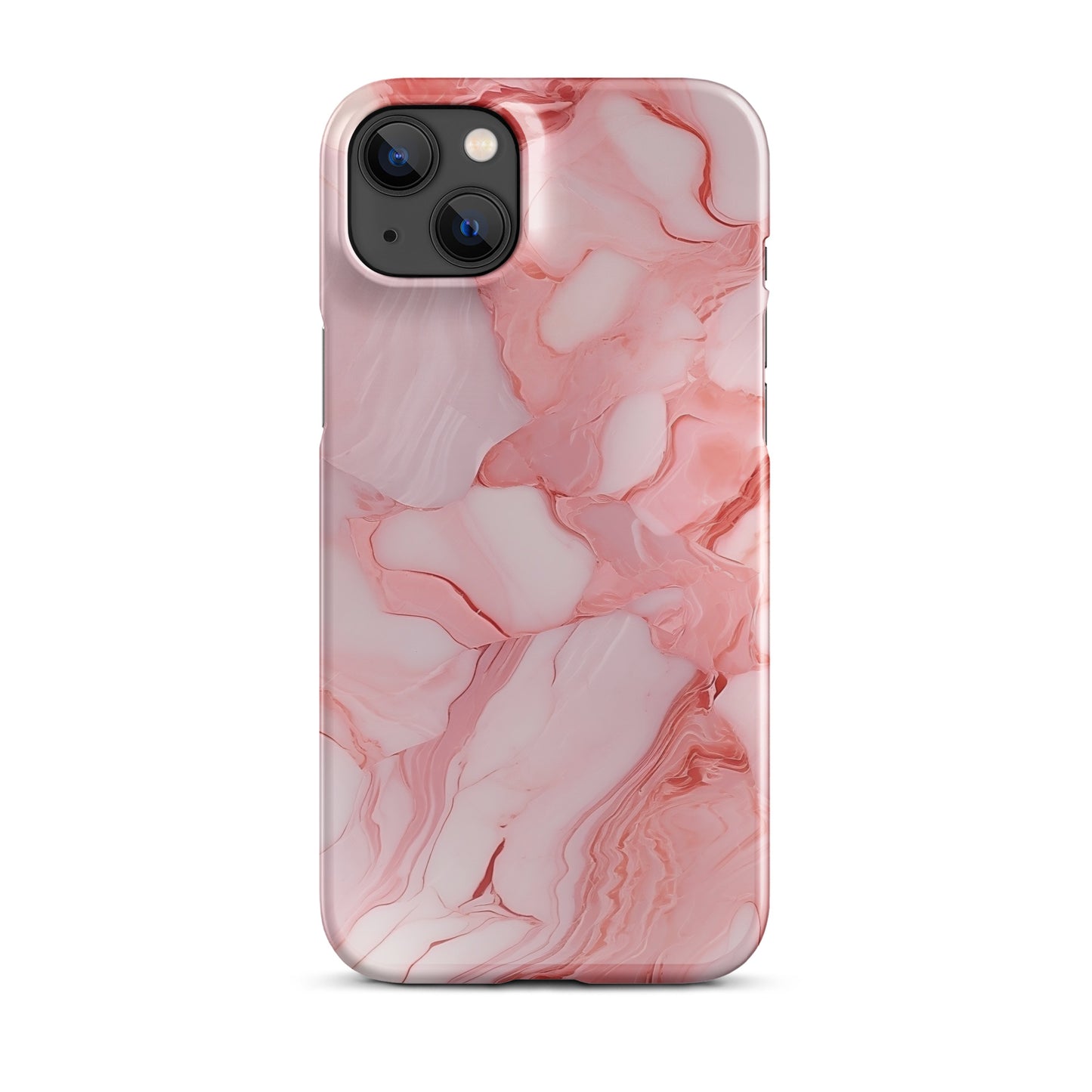 Coral Whispers | Pink & Coral Marble Design iPhone Case
