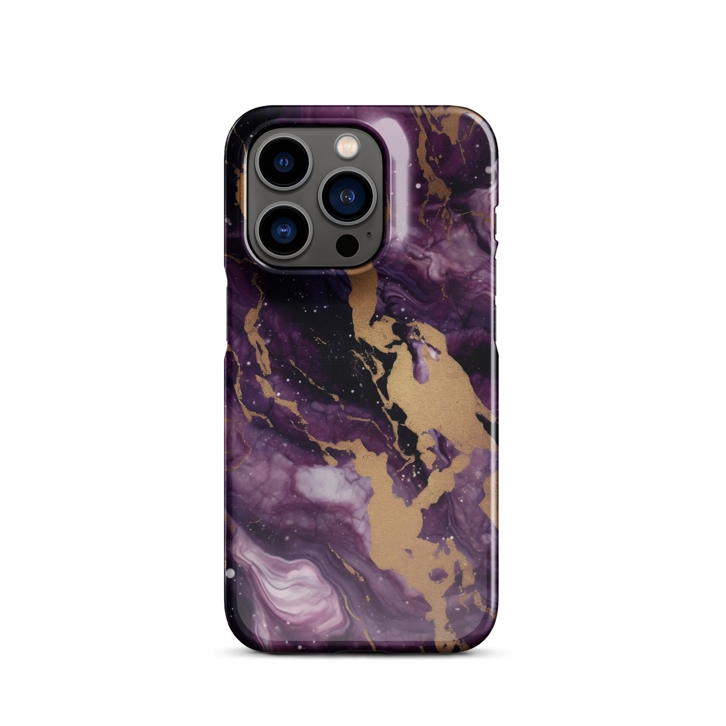 Eclipse | Black Purple & Gold Marble iPhone Case