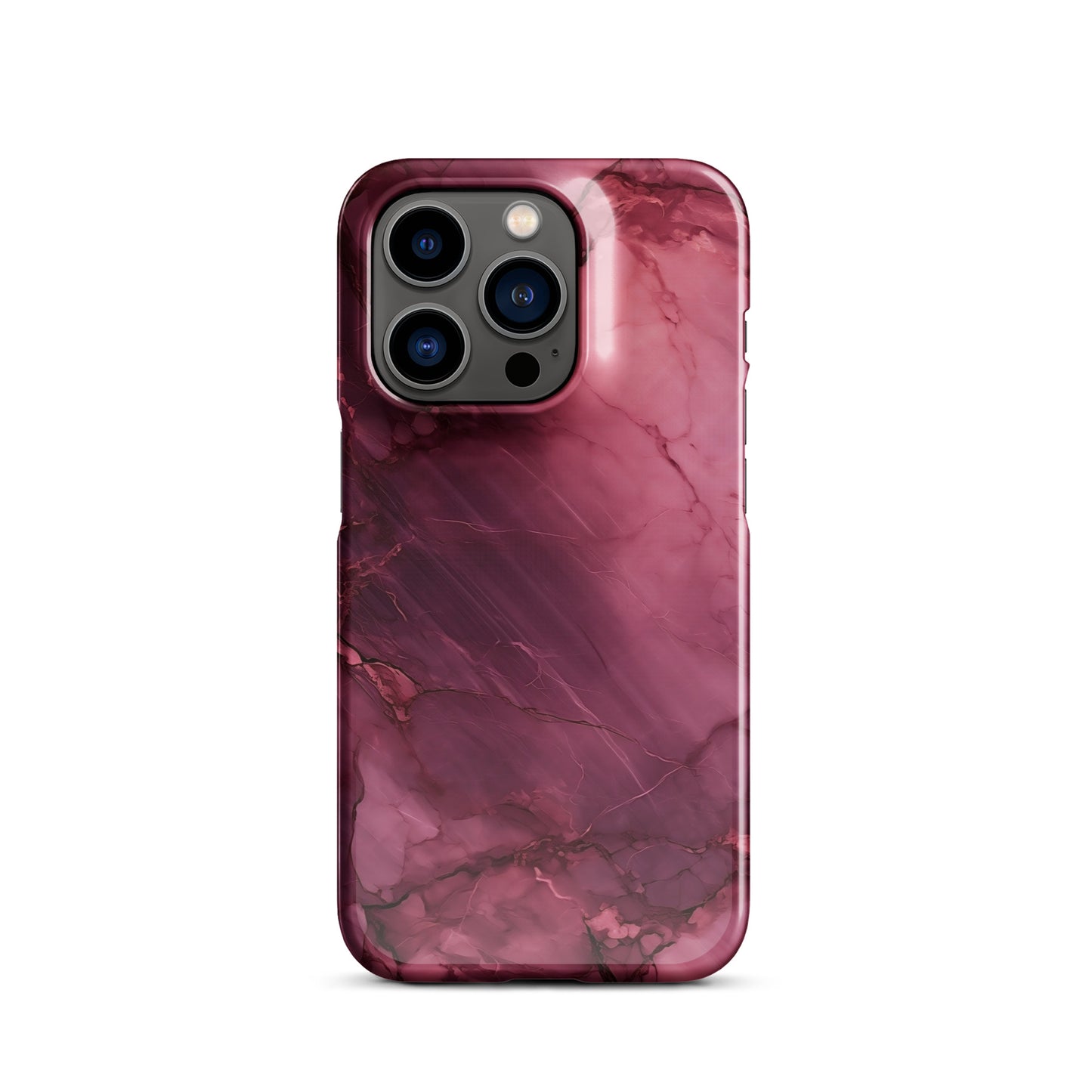 Bordeaux Pink | Dark Pink Marble iPhone Case