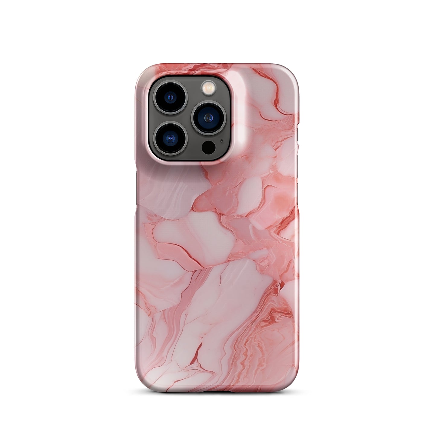 Coral Whispers | Pink & Coral Marble Design iPhone Case