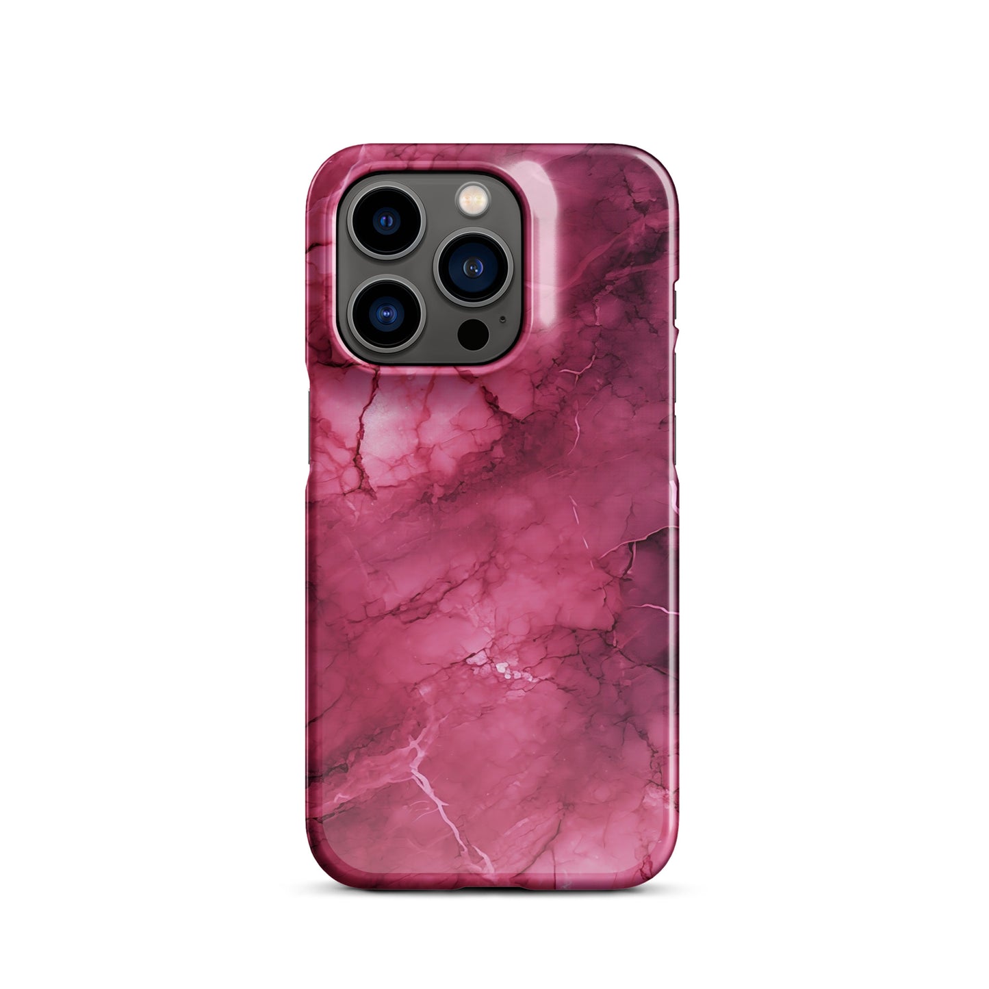 Noir Pink | Dark Pink Marble Design iPhone Case