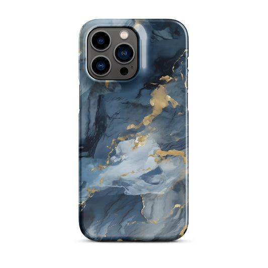 Nightstorm | Dark Blue & Gold Marble iPhone Case