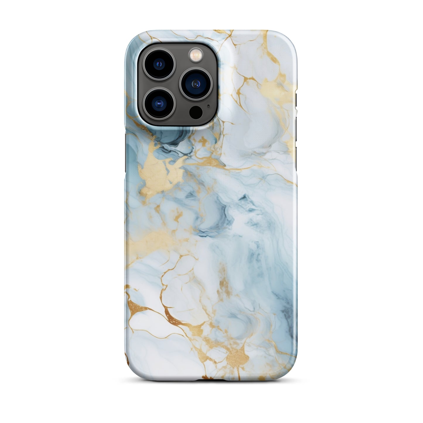 Angel Mist | White & Light Blue Gold Marble iPhone Case