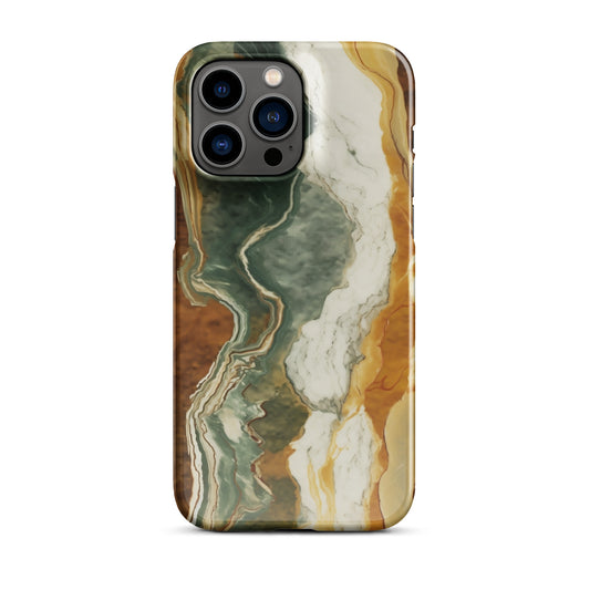 Geode Scale | Amber & Green Marble iPhone Case