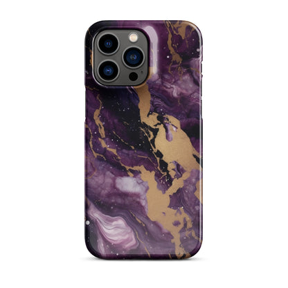 Eclipse | Black Purple & Gold Marble iPhone Case