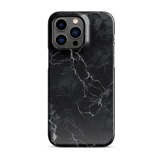 Onyx Opulence | Black Marble Design iPhone Case