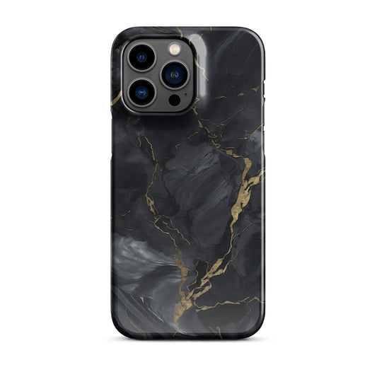 Obsidian Aurum | Black & Gold Marble Design iPhone Case