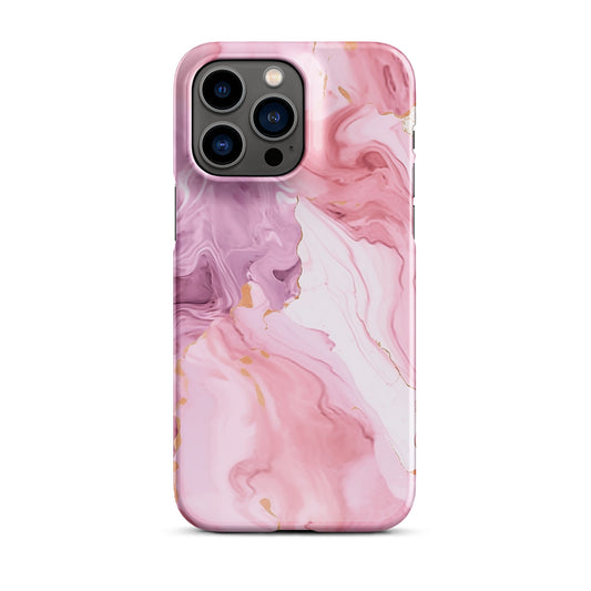 Petal Veins | Pink Marble Color Design iPhone Case