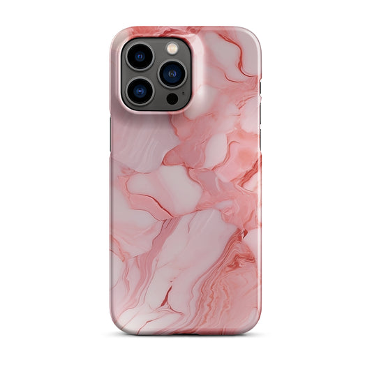Coral Whispers | Pink & Coral Marble Design iPhone Case