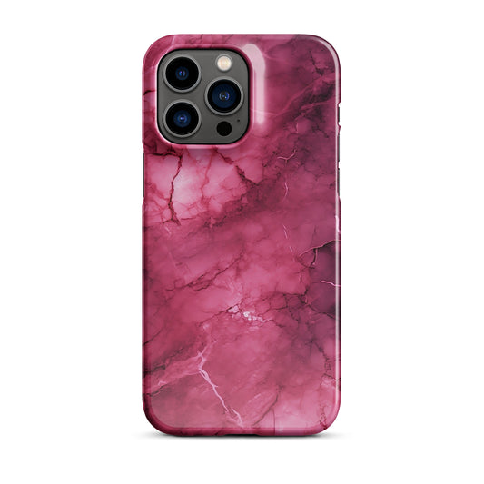 Noir Pink | Dark Pink Marble Design iPhone Case