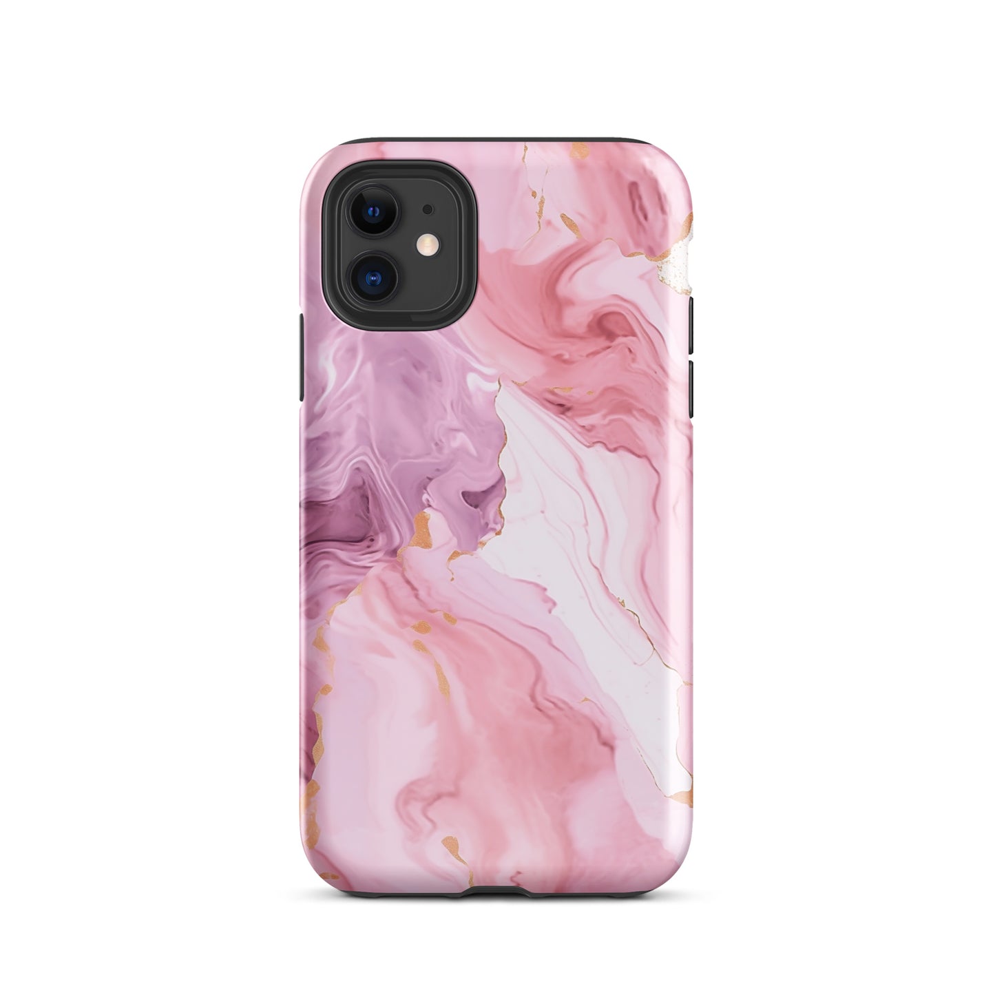 Petal Veins | Pink Marble Color Designs Tough iPhone Case