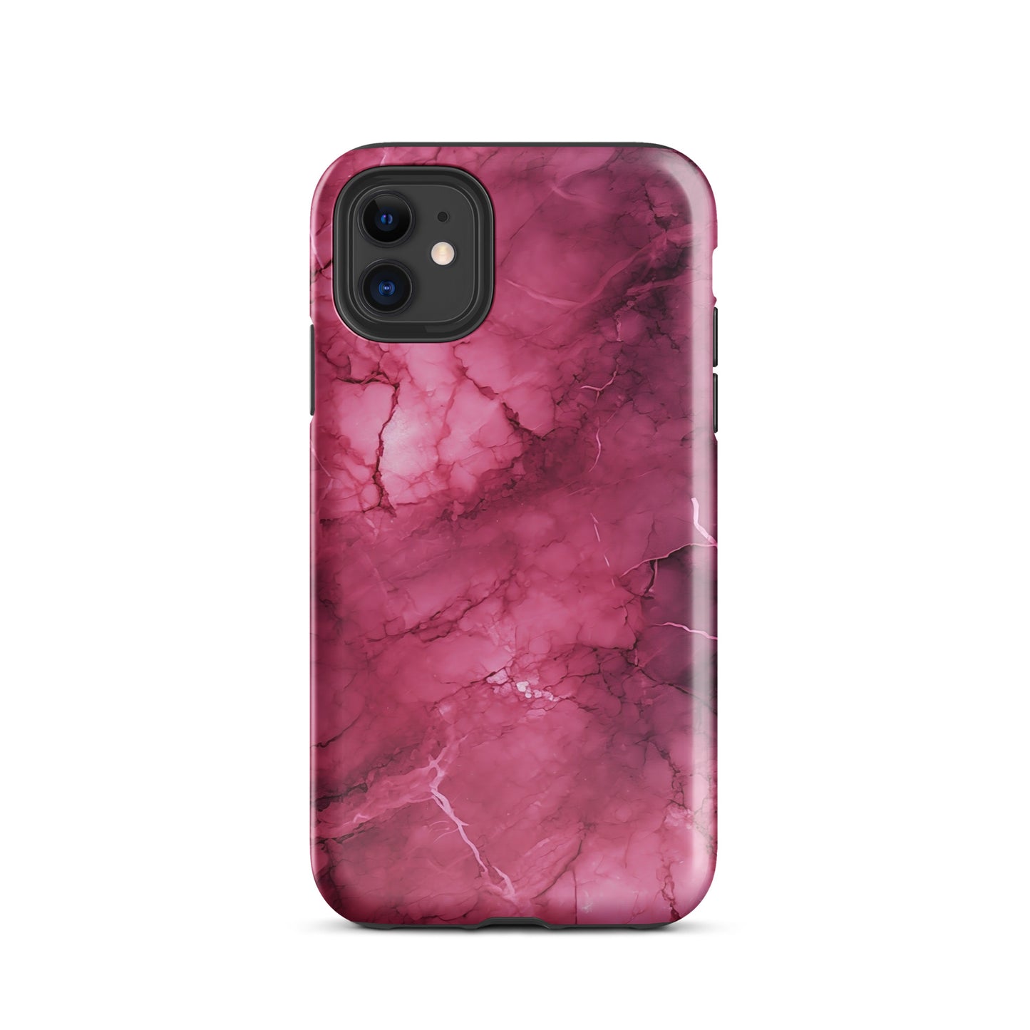 Noir Pink | Dark Pink Marble Design Tough iPhone Case