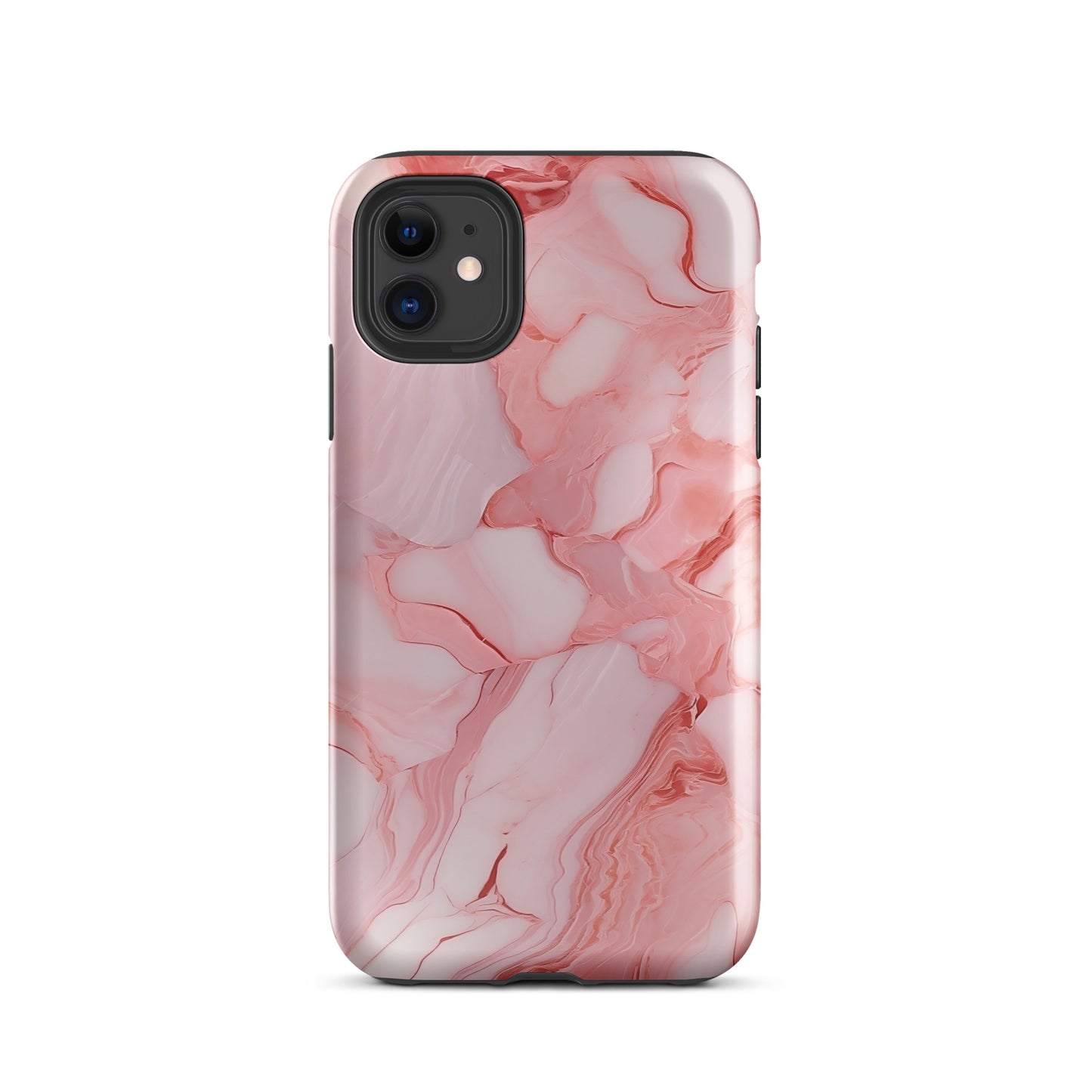 Coral Whispers | Pink & Coral Marble Design Tough iPhone Case