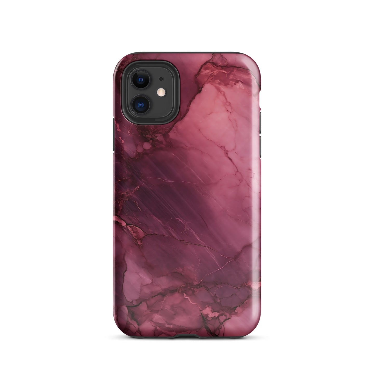 Bordeaux Pink | Dark Pink Marble Tough iPhone Case
